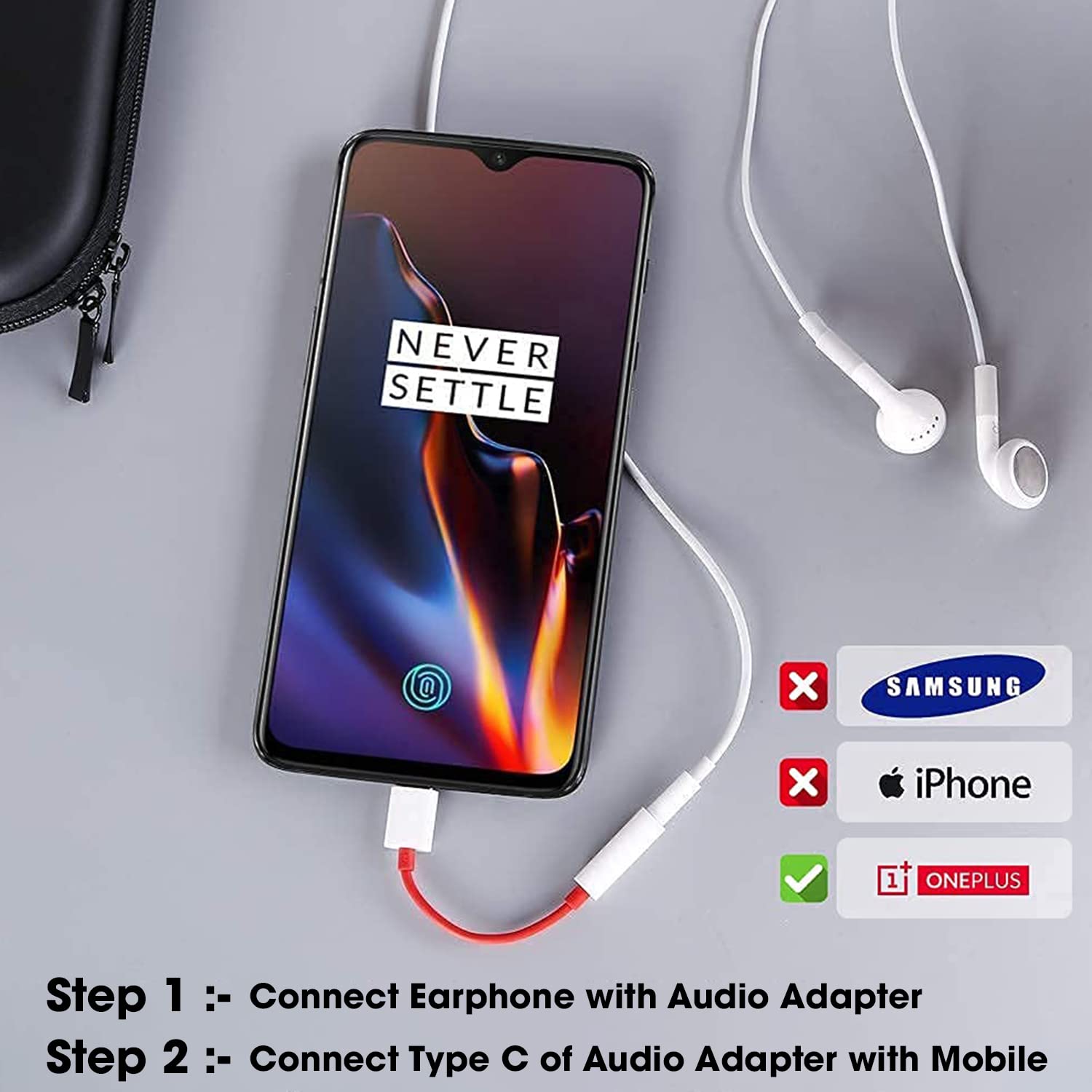Sounce Type-C to 3.5mm Audio Adapter | Noise-Canceling Jack Converter for OnePlus 8T/8/7/7 Pro/6/6T & All Pro Devices (Pack of 1)
