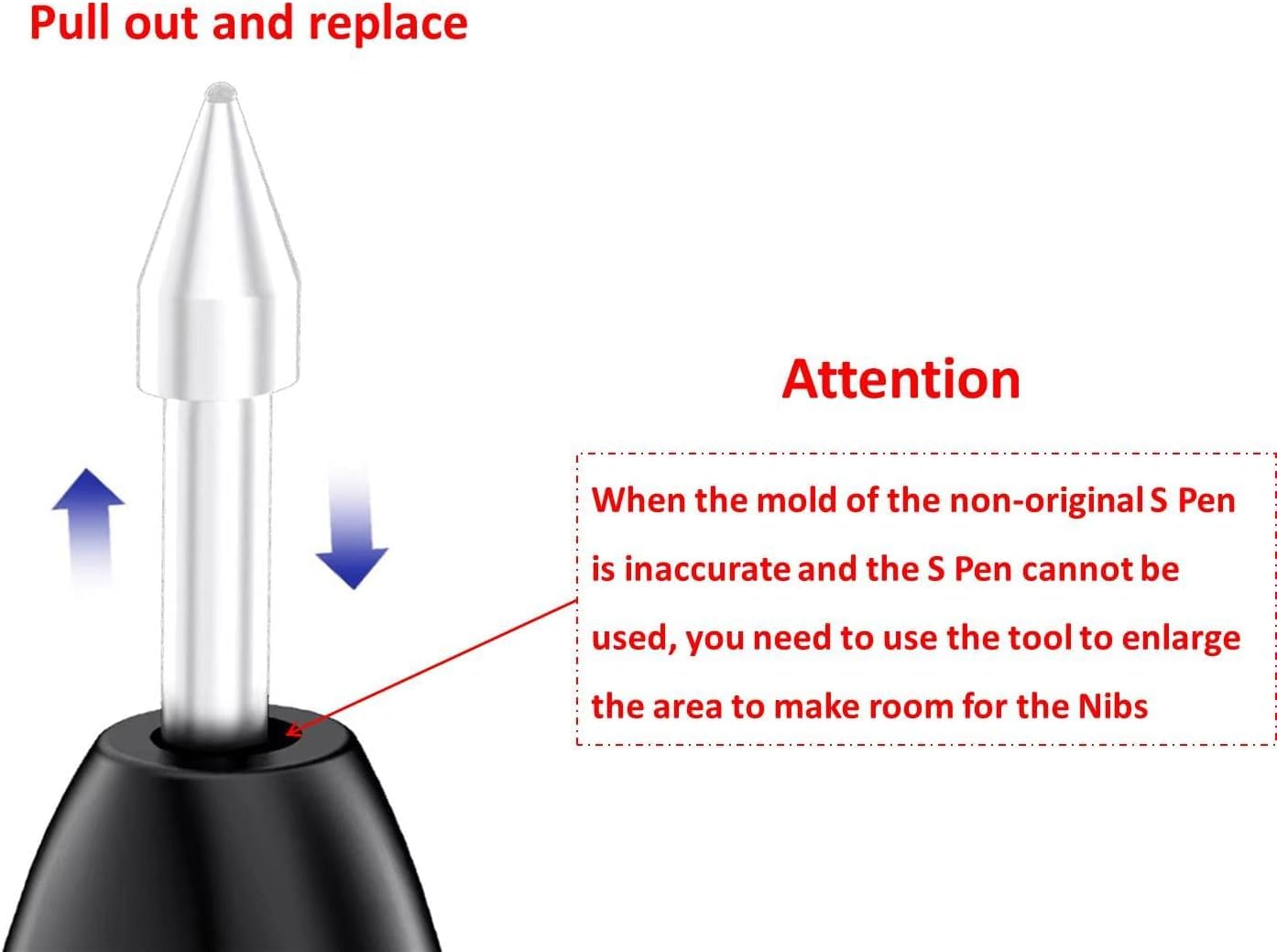 Sounce Stylus Pen Nib Replacement Nibs for Samsung S Pen Refill Tool Set Compatible with Spen Tab S6 S7+ Lite Note10 Note20 Nib Tip (Stylus Pen Not Included) - White