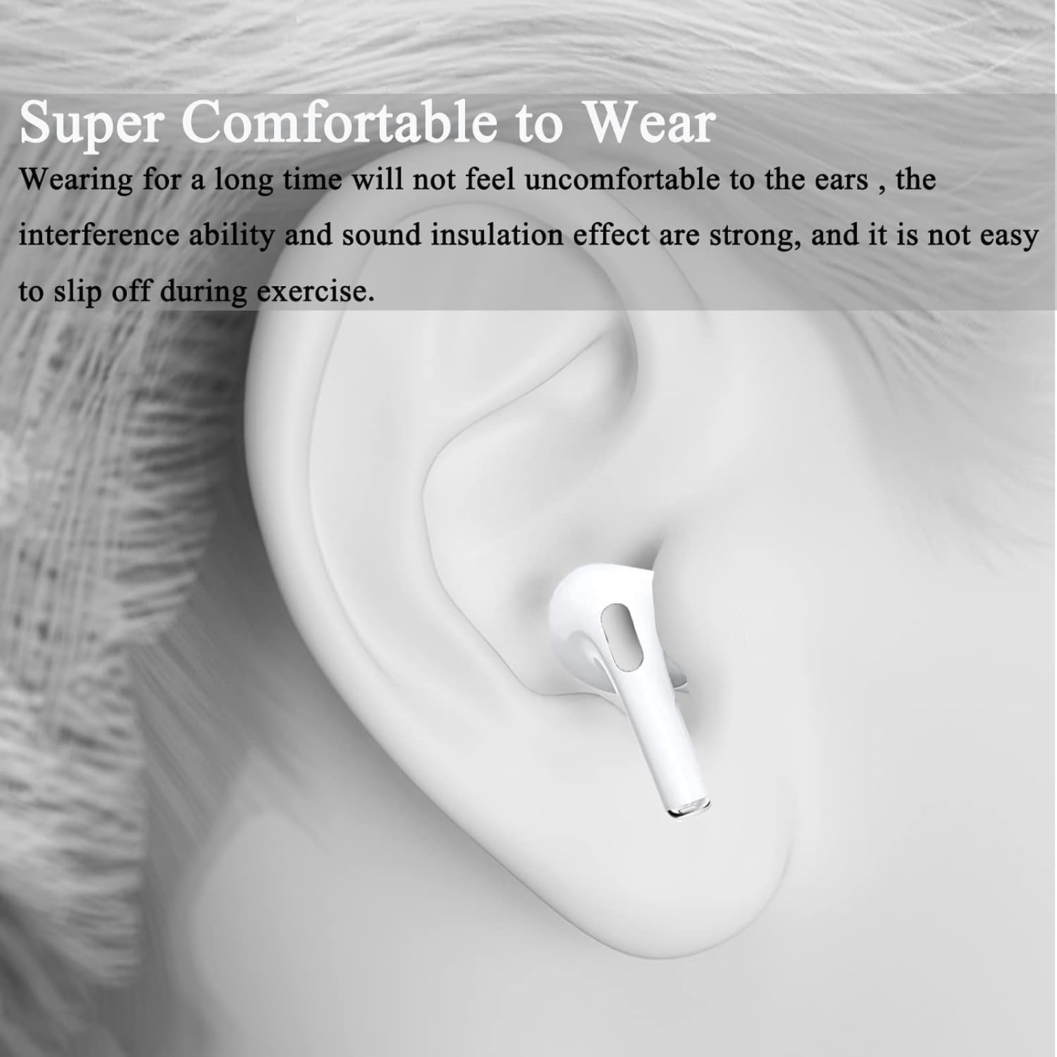 Sounce Silicone Replacement Ear Tips for Apple AirPods Pro 2 & Airpods Pro, Anti-Slip Eartips, Tighter Seal, Fits in The Charging Case, (Medium Size) (1 Sets, 2Pc) - White