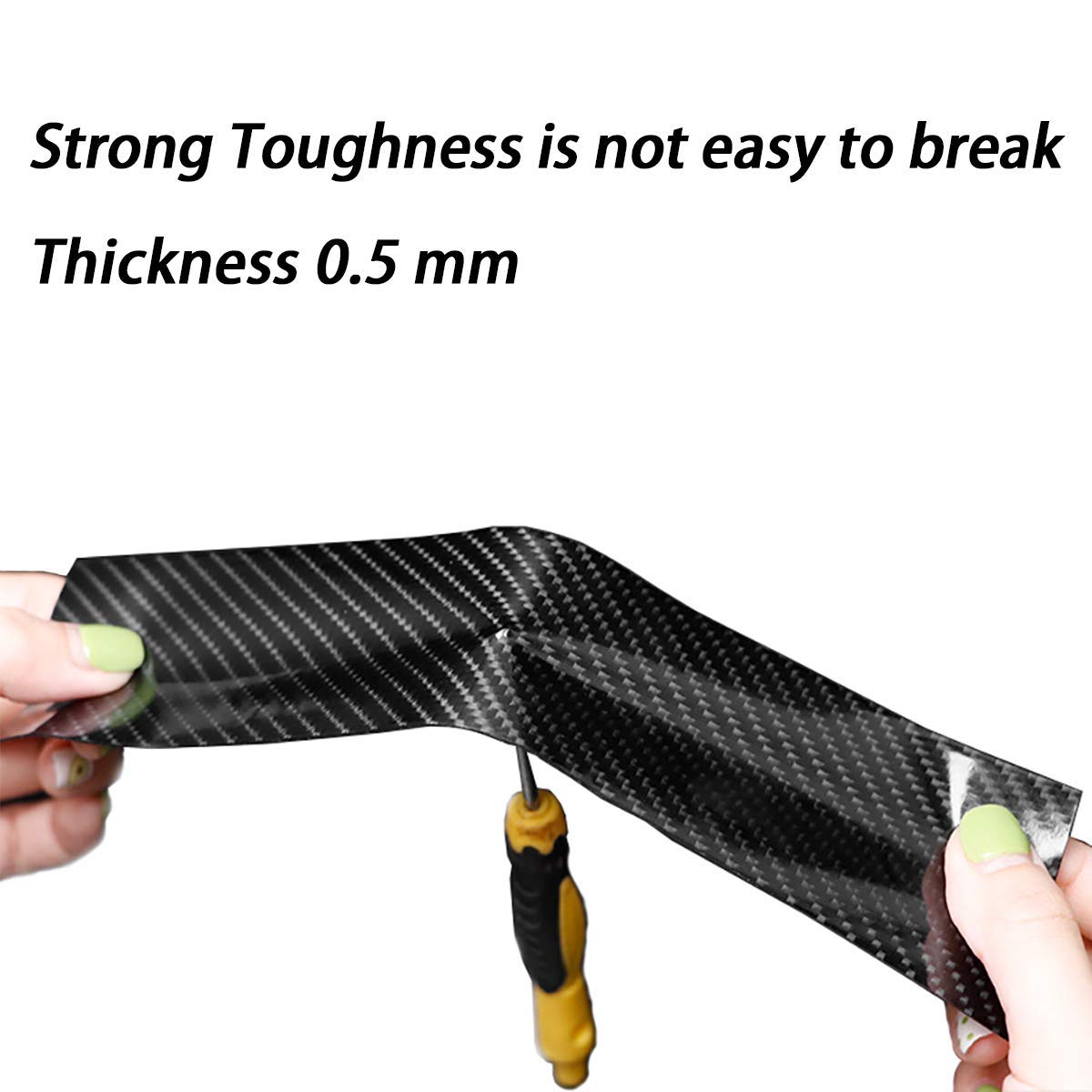 Sounce High Gloss Anti Scratch Black Carbon Fiber Paint Protection Film Tape for Car Seal Anti-Dust Waterproof Strip Door Edge Cover Guard Step Cover Tape for Protection and Decoration (Black)