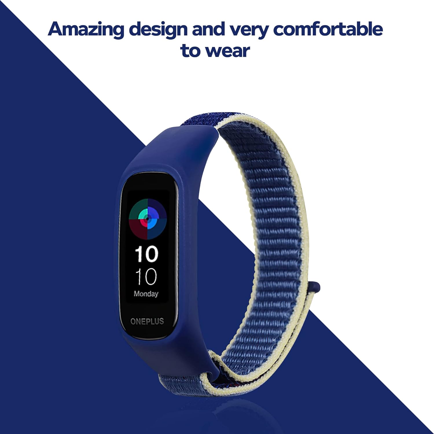 Sounce Blue Nylon Adjustable Band Strap Compatible for Oneplus Smart Band & Oppo Smart Band