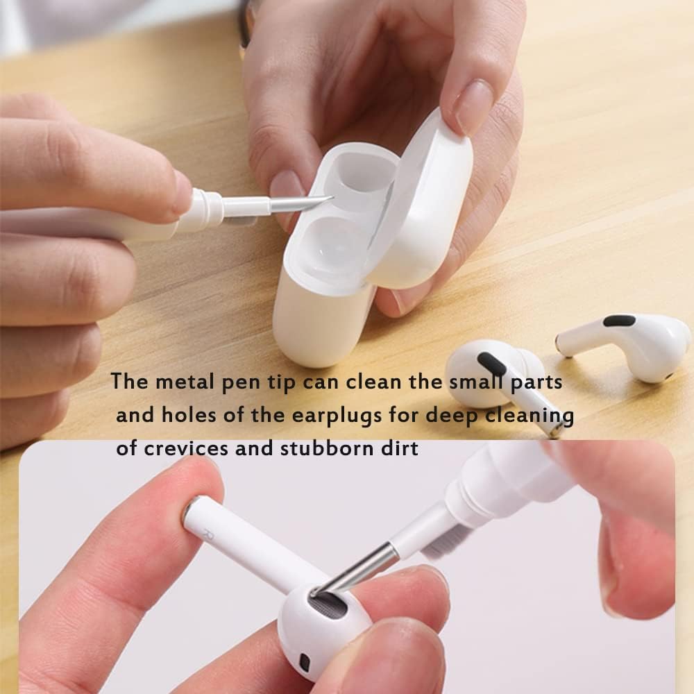 Sounce Earphone Cleaning Pen for Airpods, 4-in-1 Soft Brush Cleaning kit, Compatible with AirPods Pro, AirPods 3 Case Cleaner Tool Kit Set - White