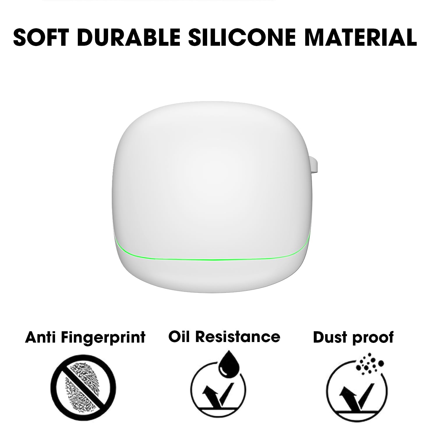 Sounce Earphone Case Cover for Boult Audio Z40 Gaming TWS Soft Silicone Skin Case Cover Shock Absorbing Protective Case with Keychain [Front LED Visible] - White