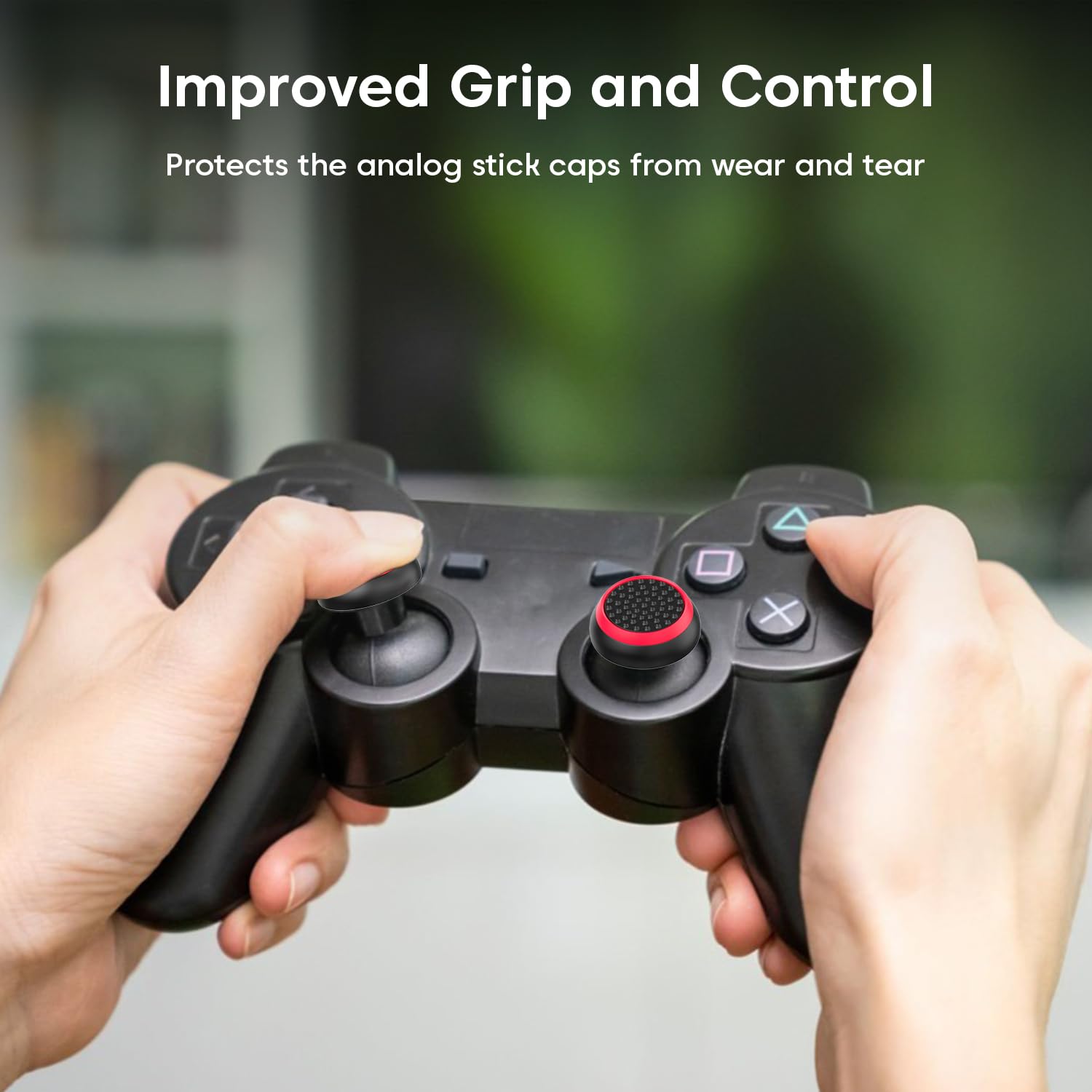 Sounce 8 Pcs Controller Thumb Grips for PS5/PS4/Xbox One/360/Switch – Anti-Slip Joystick Caps for PS5 Remote Controller & Gamepads, Soft Silicone Thumb Stick Covers for Enhanced Grip & Protection
