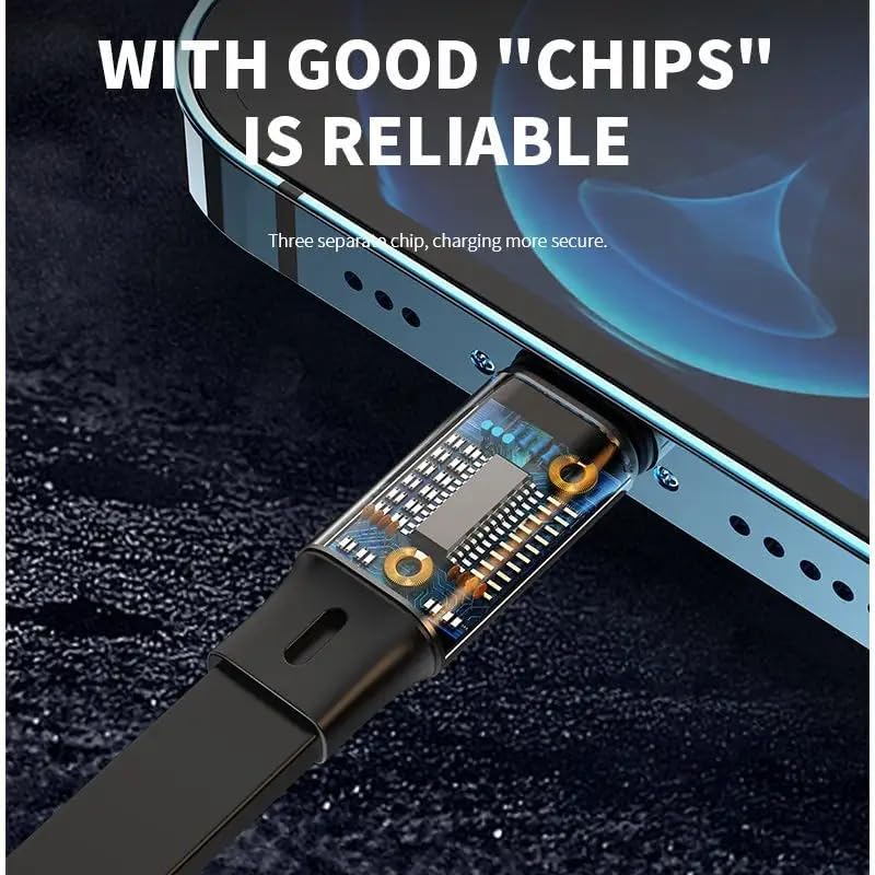 Sounce 3-in-1 Retractable USB Cable | 100W / 6A Fast Charging | USB 3.0 with Type-C, Micro USB & Lightning Connectors | 1.2m | High-Speed Data Transfer for Phones, Tablets, Laptops