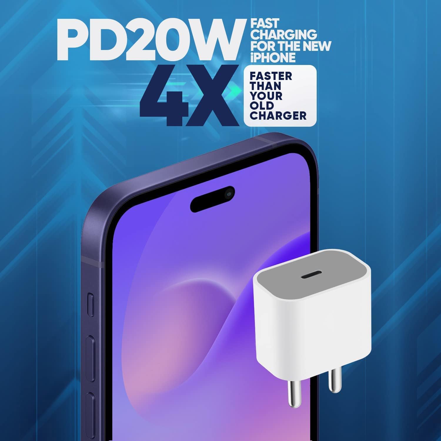 20W USB-C Fast Charger by Sounce | Styled Like Apple | Power Adapter for iPhone 16/15/14/13/12/11 Series – BIS Certified, PD 3.0