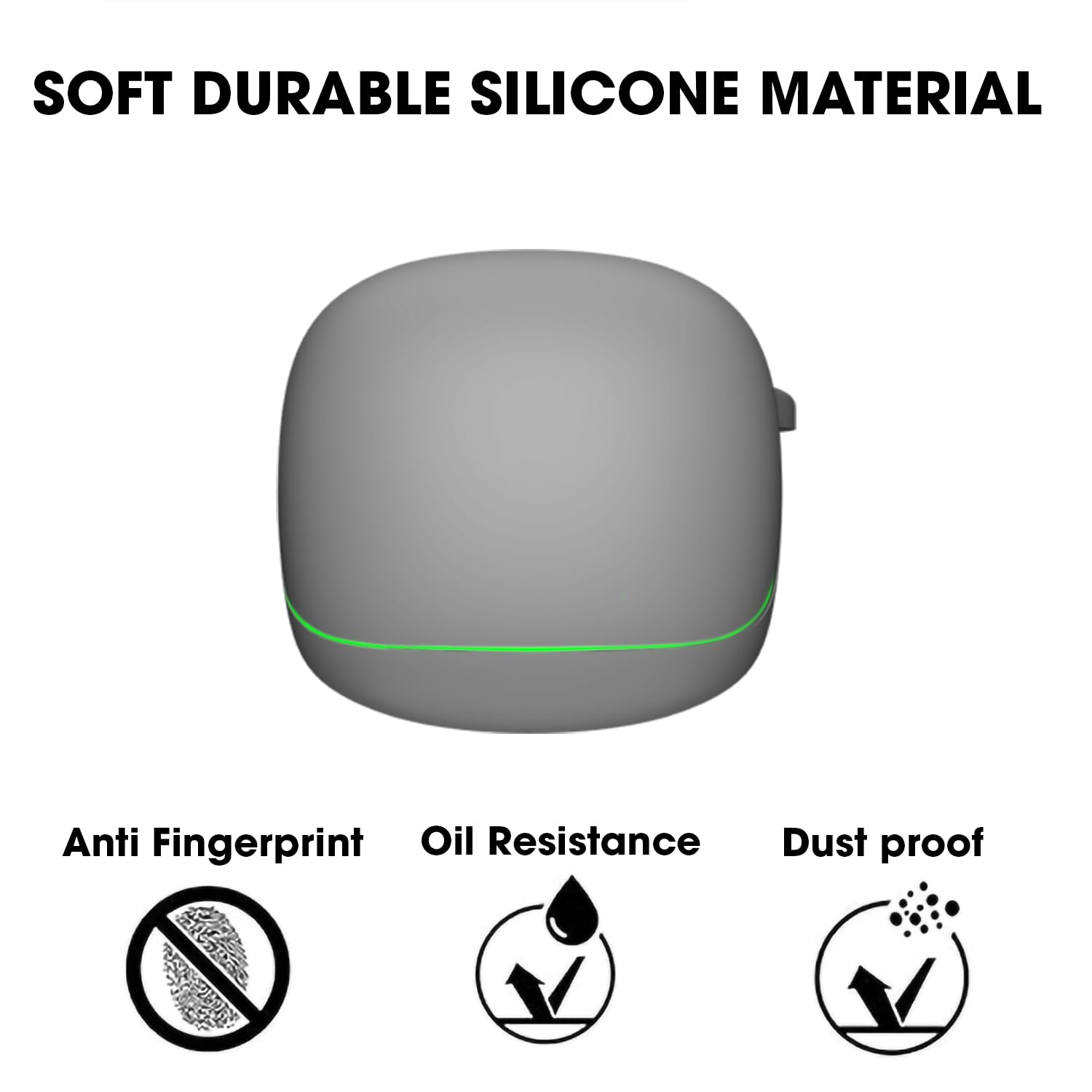 Sounce Earphone Case Cover for Boult Audio Z40 Gaming TWS Soft Silicone Skin Case Cover Shock Absorbing Protective Case with Keychain [Front LED Visible] - Grey