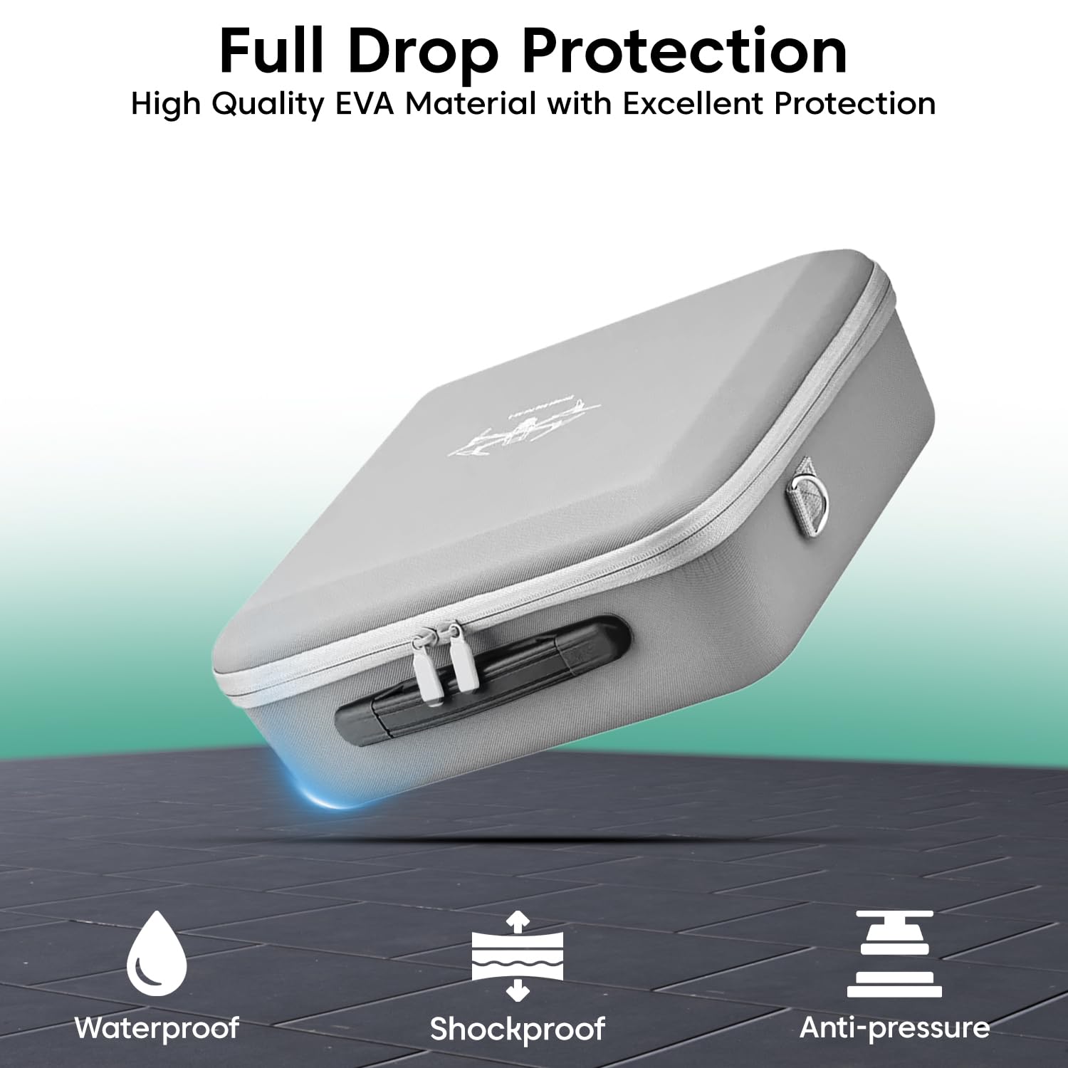 Sounce Air 3 Portable Carry Bag – Hard Shell PU Protective Travel Storage Case with Adjustable Shoulder Strap – Custom Compartments for DJI Air 3 / Air 3S Drone, RC Controller – Grey