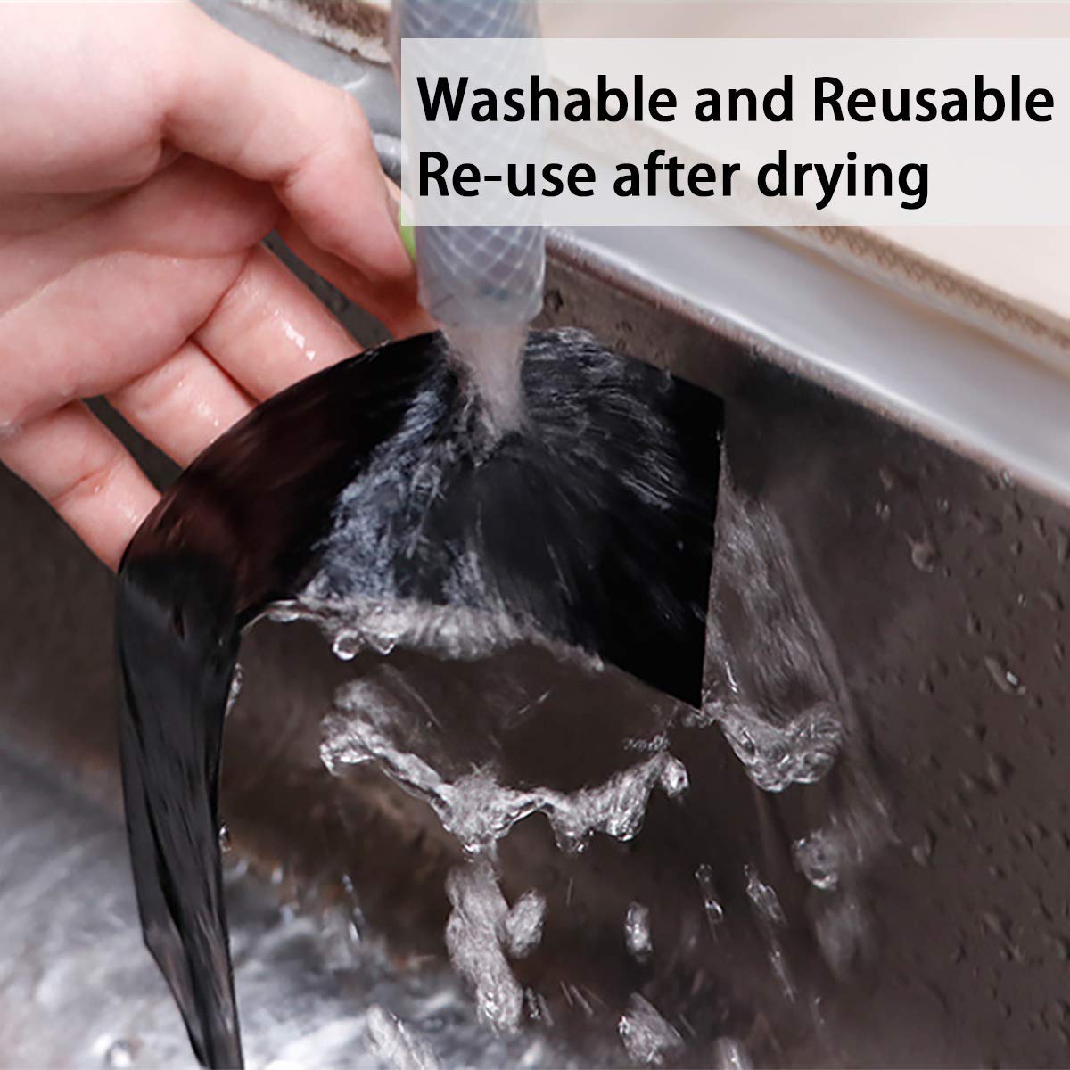 Sounce High Gloss Anti Scratch Black Carbon Fiber Paint Protection Film Tape for Car Seal Anti-Dust Waterproof Strip Door Edge Cover Guard Step Cover Tape for Protection and Decoration (Black)