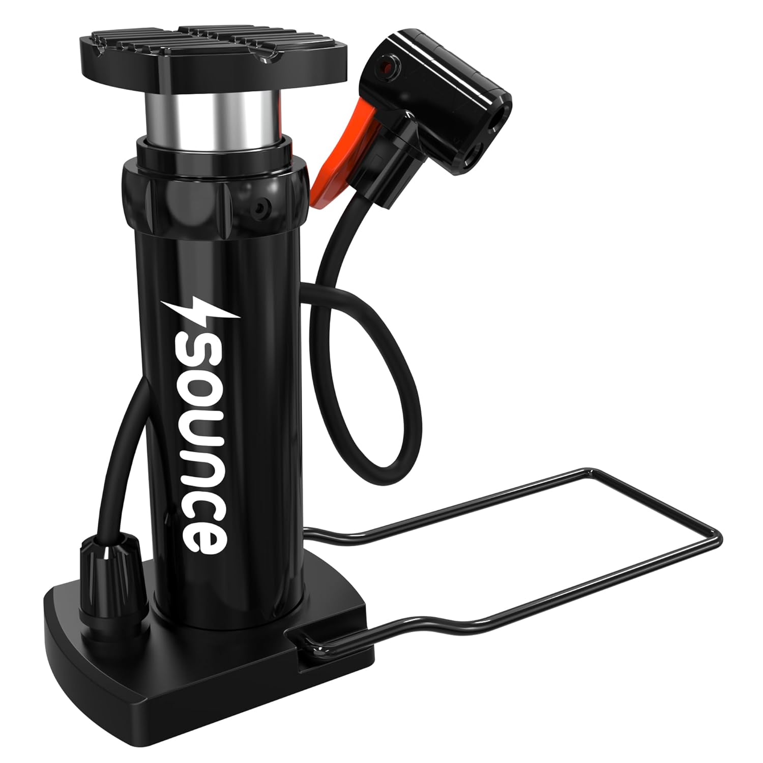 Sounce Portable High Pressure Foot Air Pump Heavy Compressor Cylinder with Gauge Floor for Bicycle, Car and Motorbike for Football Cycle Pumps for Bicycle for Tubeless