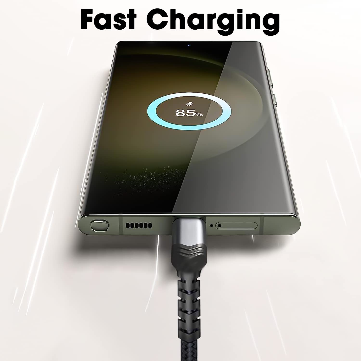 Sounce Nylon Braided USB to Lightning-Fast Charging and Data Sync Cable Compatible with iPhone 14,13, 12,11, X, 8, 7, 6, 5, iPad Air, Pro, Mini 1.5 Meter (Grey)