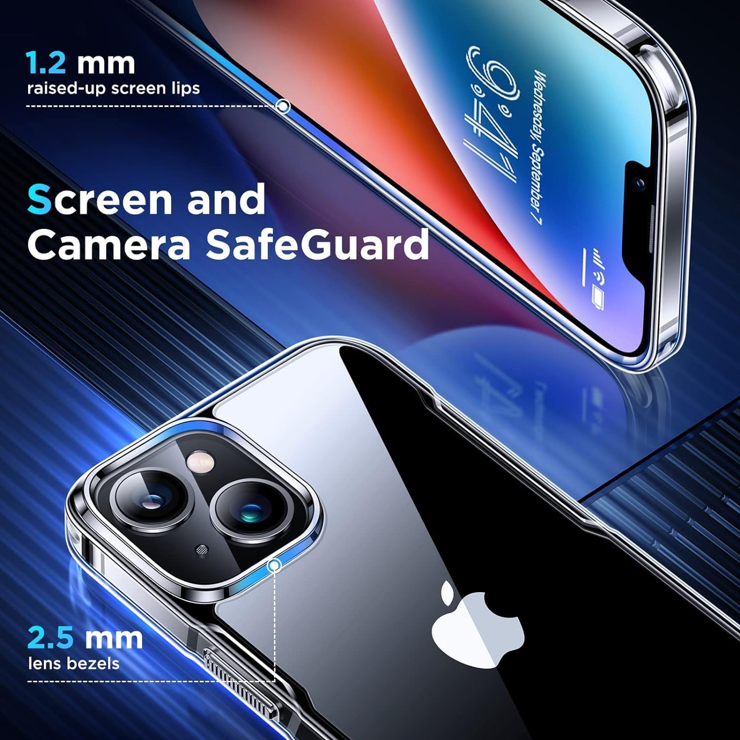 Sounce Shockproof Transparent Hard Back Cover Scratch Resistant Case Premium Clarity Armor Sleek Design Shield with Polycarbonate Protection for iPhone 14[Crystal Transparent]