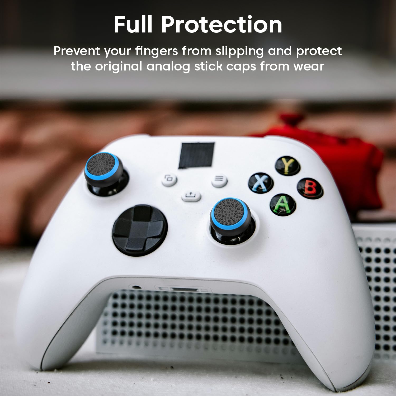 Sounce 8 Pcs Controller Thumb Grips for PS5/PS4/Xbox One/360/Switch – Anti-Slip Joystick Caps for PS5 Remote Controller & Gamepads, Soft Silicone Thumb Stick Covers for Enhanced Grip & Protection