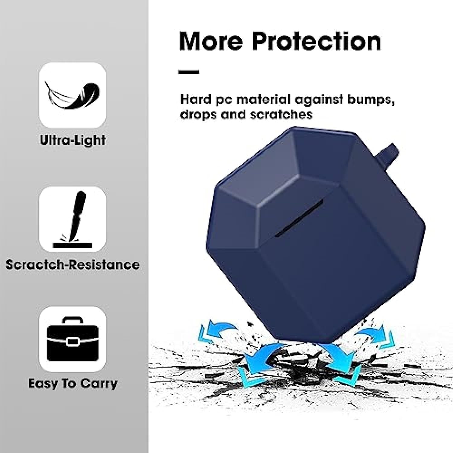 Sounce Portable Silicone Case Cover Scratch-Resistant, Non-Slip Grip, Carabiner Clip Compatible with Keychain for Boult Ammo Full Protection Water Resistant Shockproof Case Anti Fall Anti Dust (Blue)