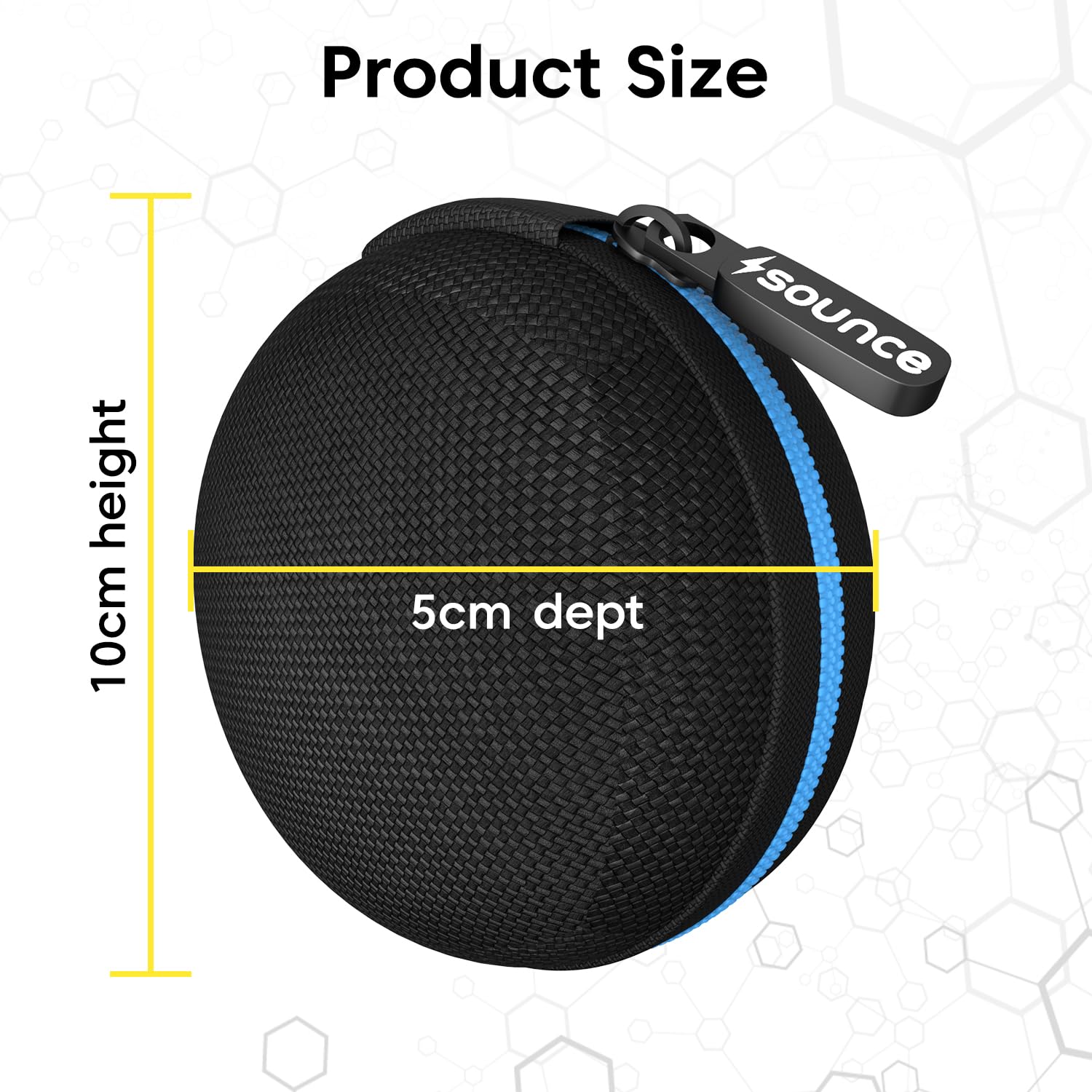 Sounce Earphone Carry Case, Headphone Carrying Case Pouch Cover for Earphones, Multi Use Storage Travel Organiser for Earphones, SD Cards, Pen Drives with in-Built Anti Scratch Mesh Pocket (Blue)
