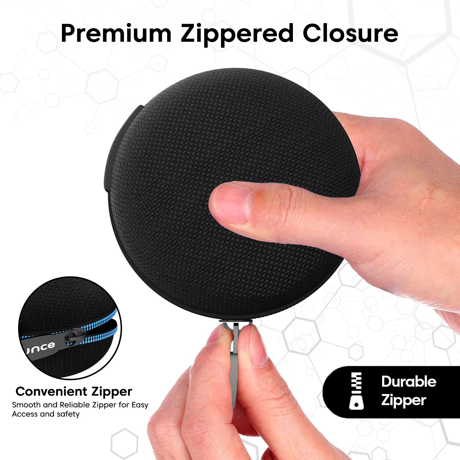Sounce Earphone Carry Case, Headphone Carrying Case Pouch Cover for Earphones, Multi Use Storage Travel Organiser for Earphones, SD Cards, Pen Drives with in-Built Anti Scratch Mesh Pocket (Blue)