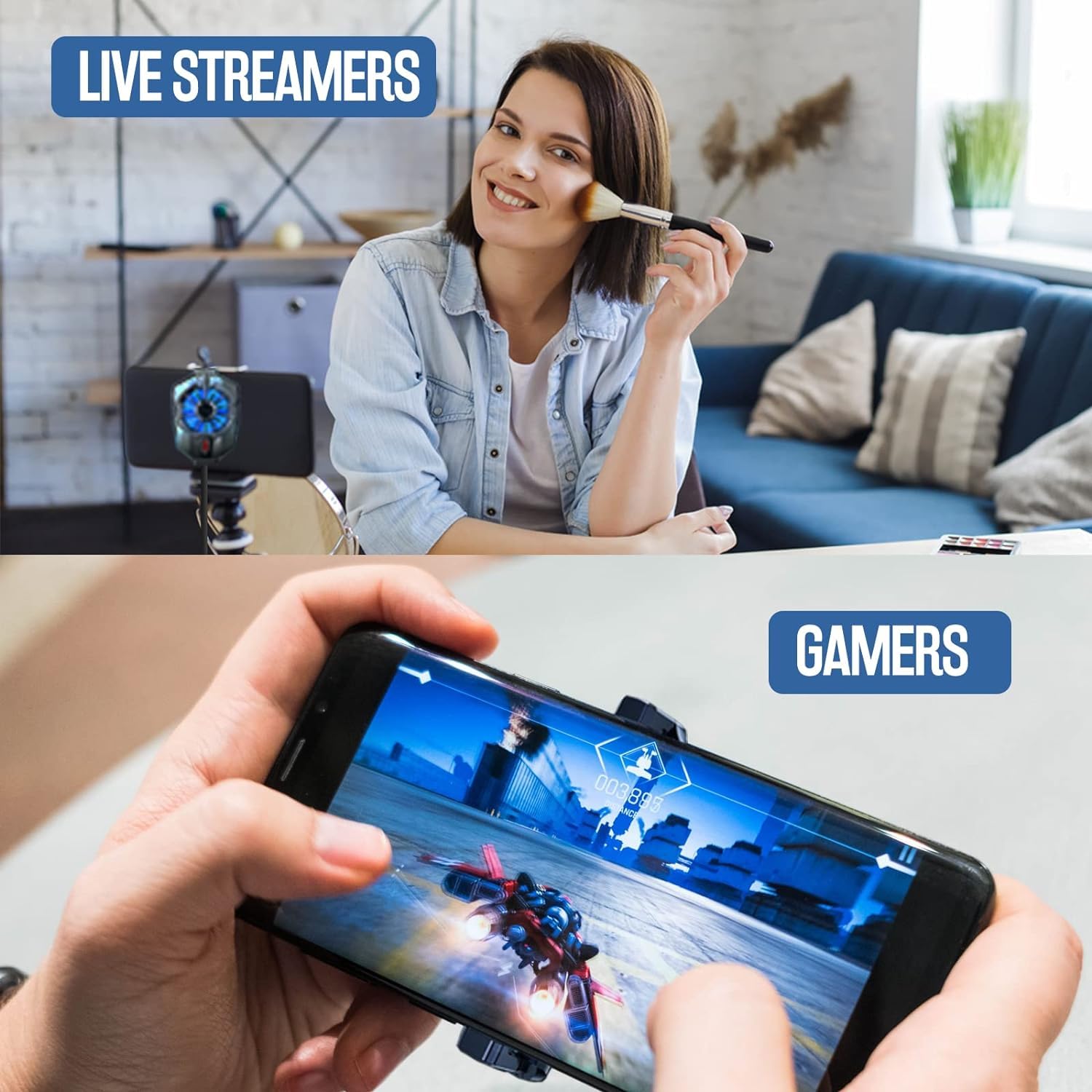 Sounce RGB Phone Cooler Fan – Dual-Speed Gaming Radiator with Semiconductor Cooling for Android & iPhone