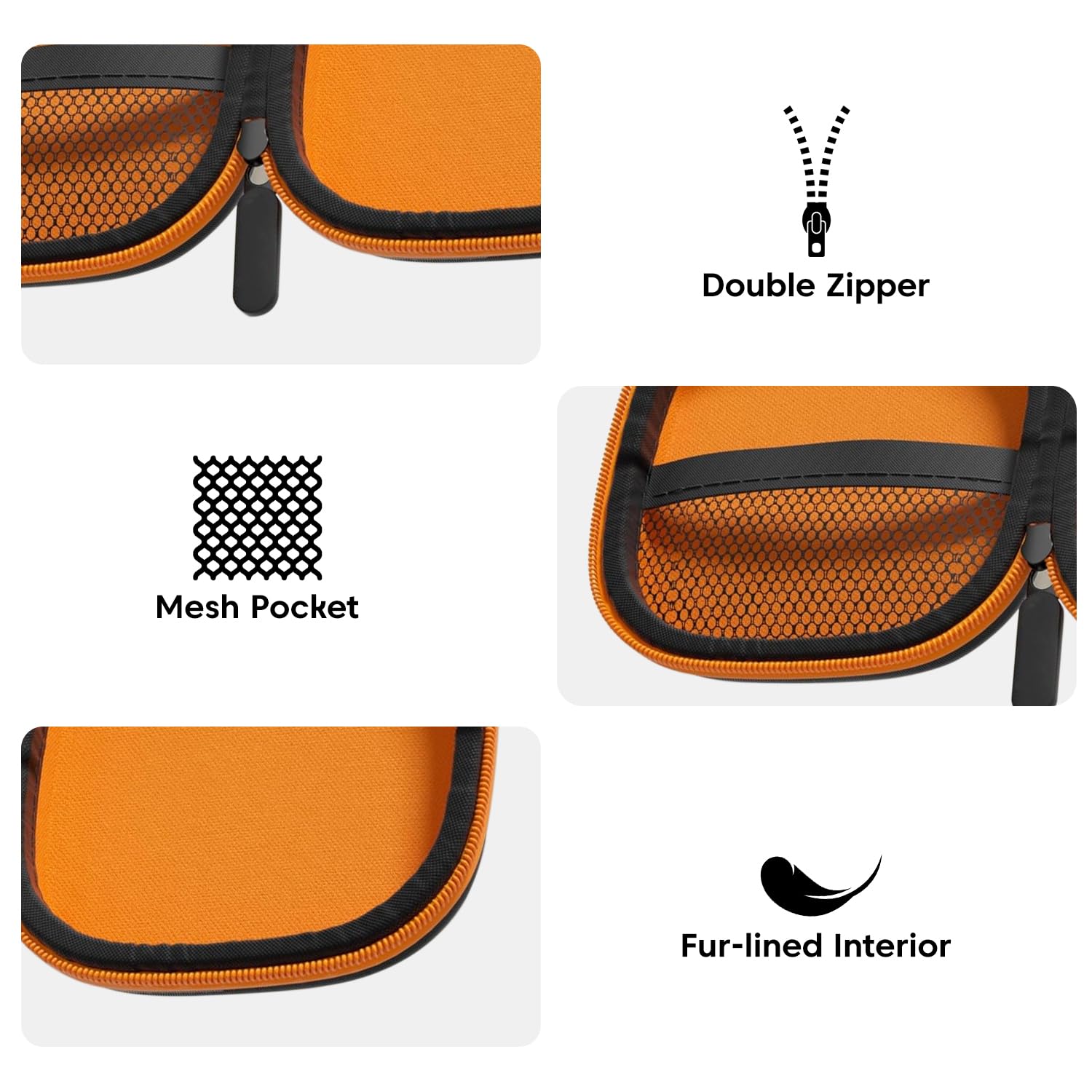 Sounce Earphone Carrying Case with Carabiner Hook | Multi-Purpose Travel Organizer for Earphones, Pen Drives, Memory Cards & Cables | Shockproof & Compact Storage (Black)