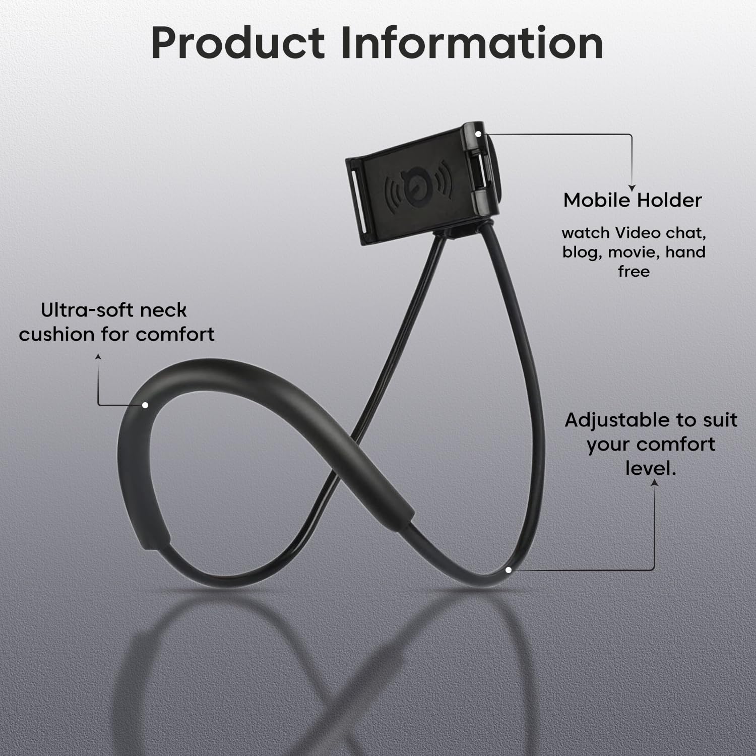 Sounce Lazy Neck Phone Holder Neck Hanging Mobile Cell Phone Stand 360