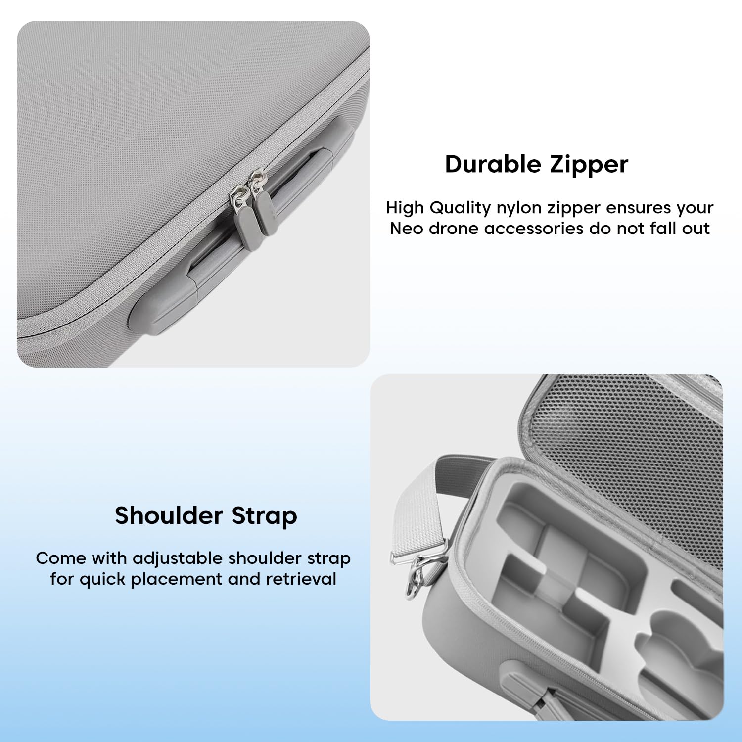 Sounce Hard Shell Carrying Case for Neo Drone – Premium PU Travel Storage Bag Compatible with Neo Drone, RC-N3 Remote Controller, Neo Intelligent Flight Batteries, Grey