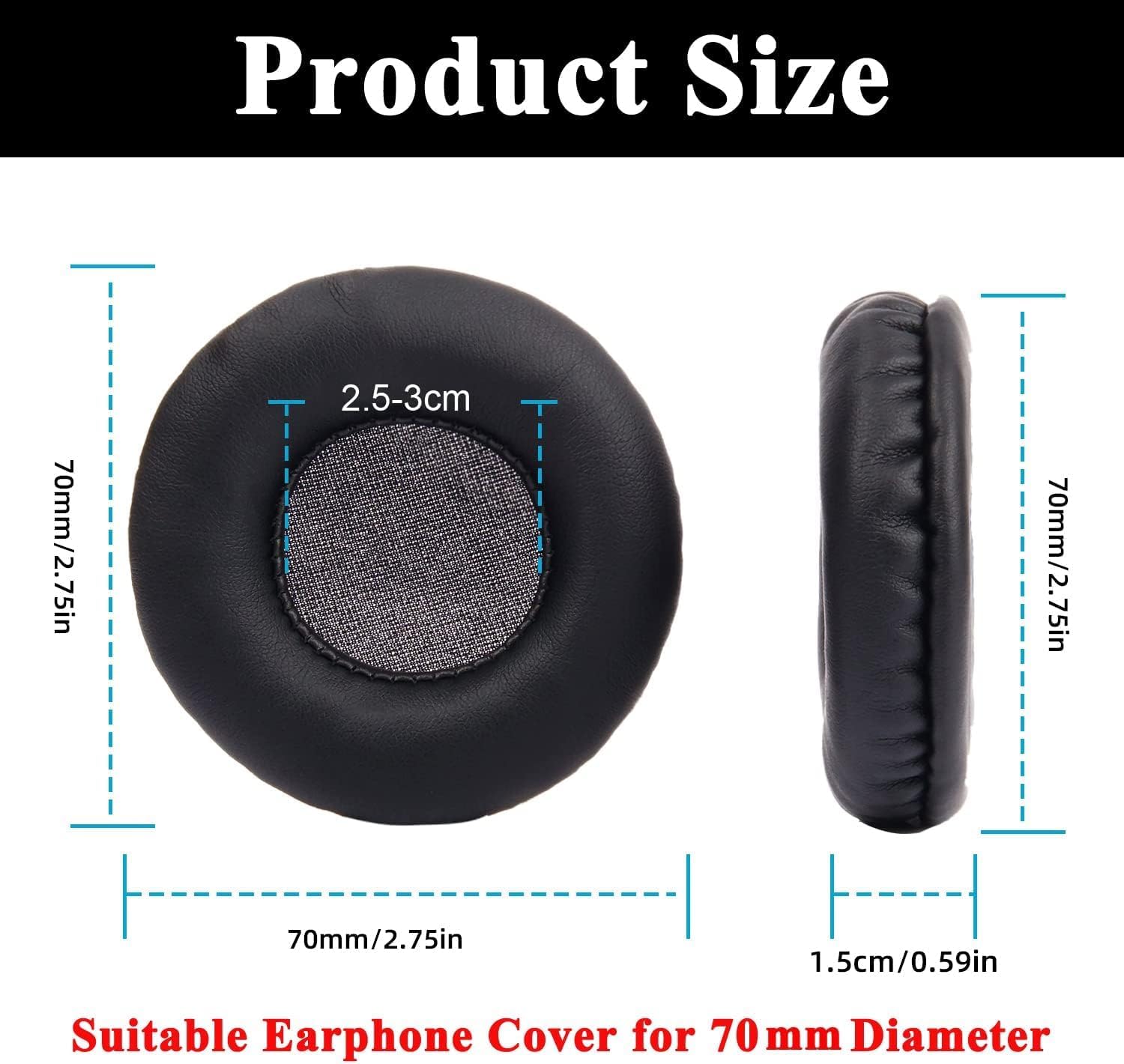 Sounce Replacement Earpads Cushion Compatible with JBL Infinity Glide 500 & 700 Headphones Ear Pads with Softer PU Leather Earmuffs High-Density Foam Ear Cushion Pads - Black