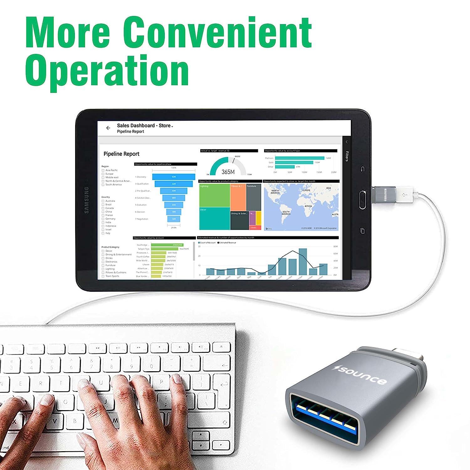 Sounce USB Type C Female to USB Male OTG Adapter Portable High-Speed Data Transfer, Compatible and Works with Laptops, Tablets, Smartphone, Chargers and More Devices with Standard USB A Interface