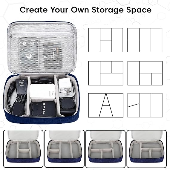 Sounce Double Layer Nylon Gadget Organizer Case – Electronic Accessories Storage Pouch for Cables, Chargers, Power Banks, Hard Disks & More – Travel Utility Bag – 27 x 20 x 9 cm