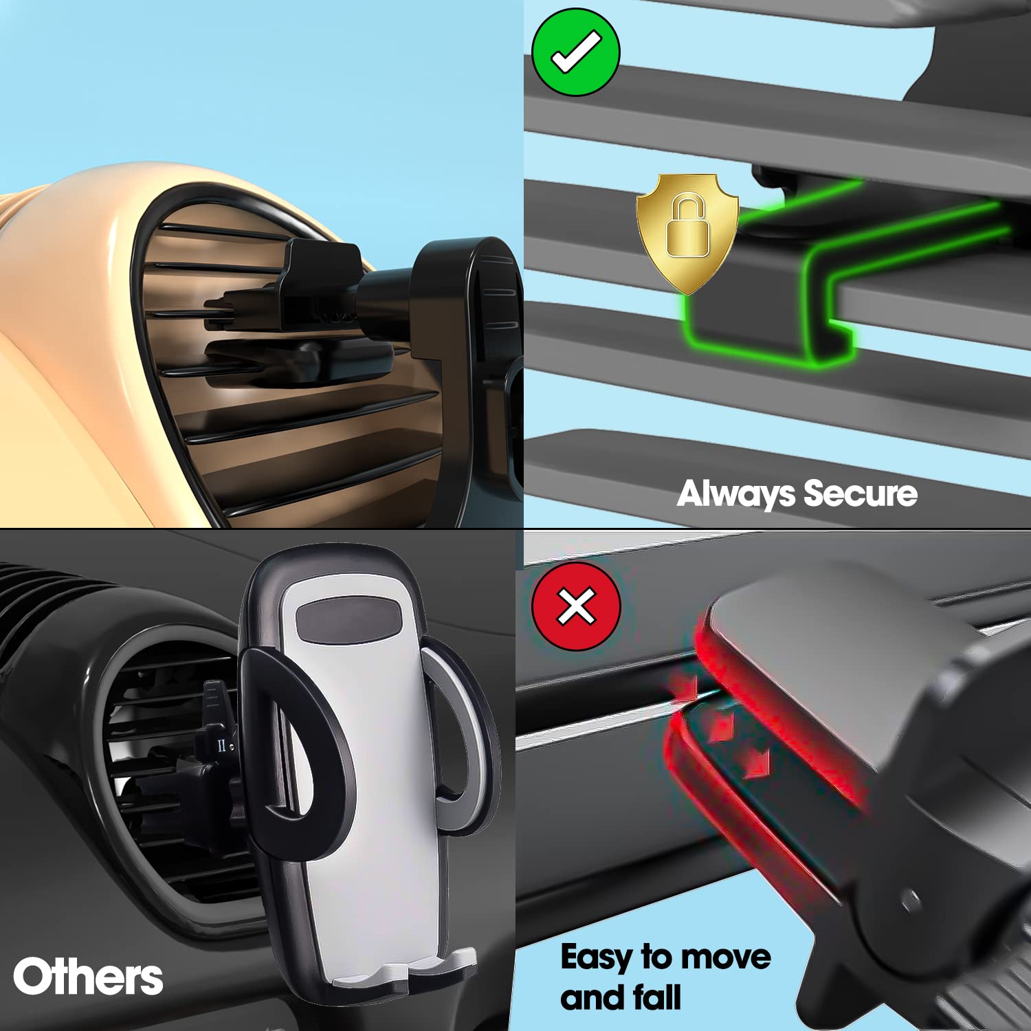 Sounce Universal Car Mobile Holder with One Click Technology, 360° Rotational, Strong ABS Body, Compatible with 4 to 7 Inch Devices, Windshield and Dashboard Mobile Holder Mount for Car(Black)