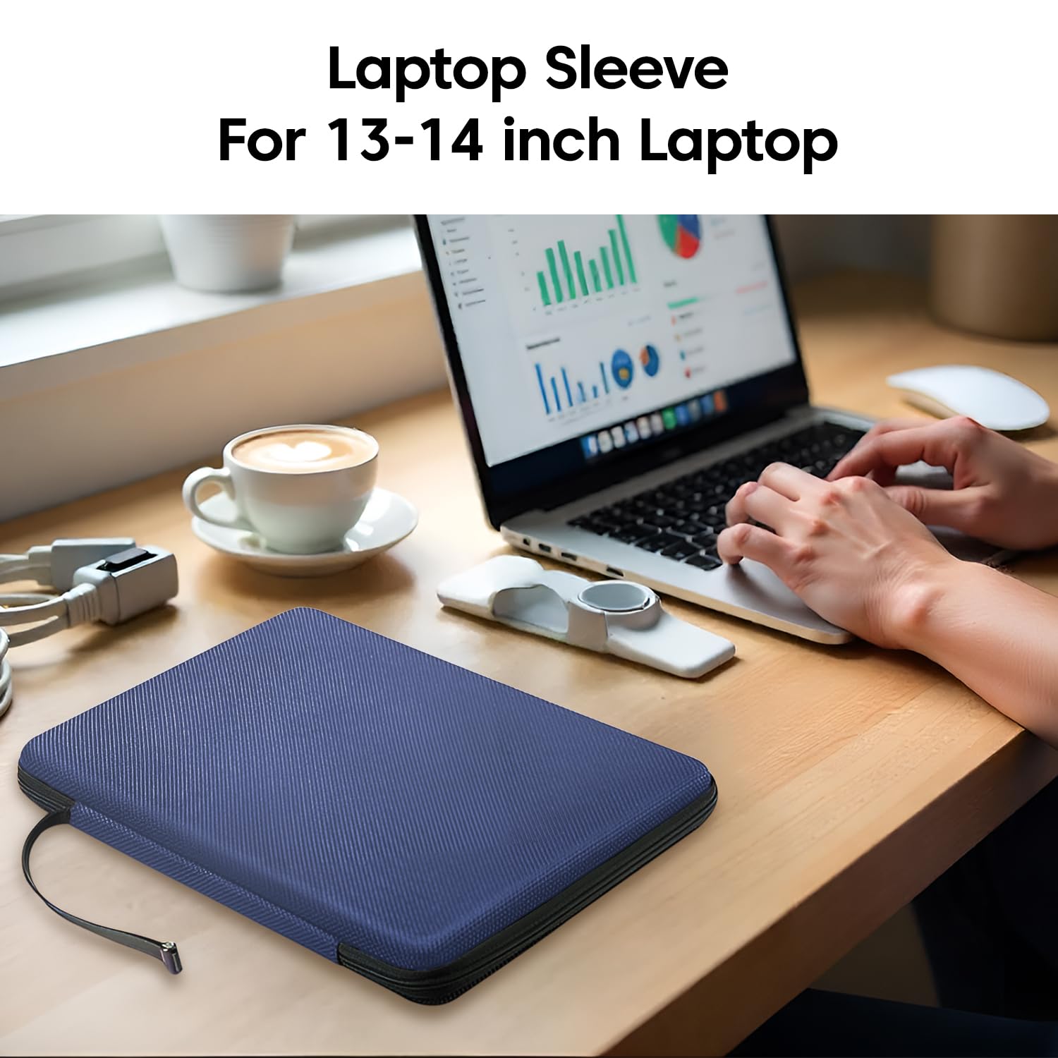 Sounce Hard Laptop Sleeve for MacBook 13-13.3 - 13.6-14 inch Laptop Sleeve Bag for MacBook Pro/Air M1 M2, Surface Laptop 3/2, Dell Inspiron 13/XPS 13, Shockproof & Water-Resistant