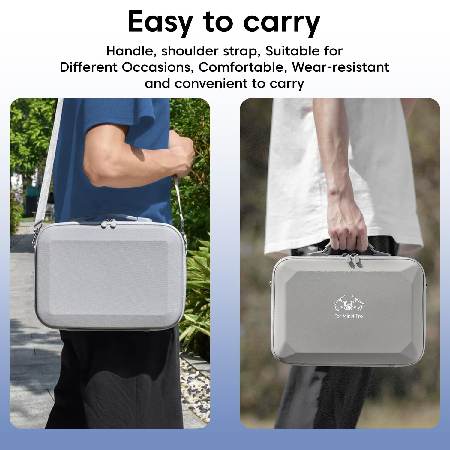 Sounce Hard Shell Carrying Case for DJI Mini 4 Pro – Compact Storage Bag for DJI Mini 4 Pro Drone, RC 2 Controller, Batteries, Charger, and Accessories – Portable Travel Case, Grey