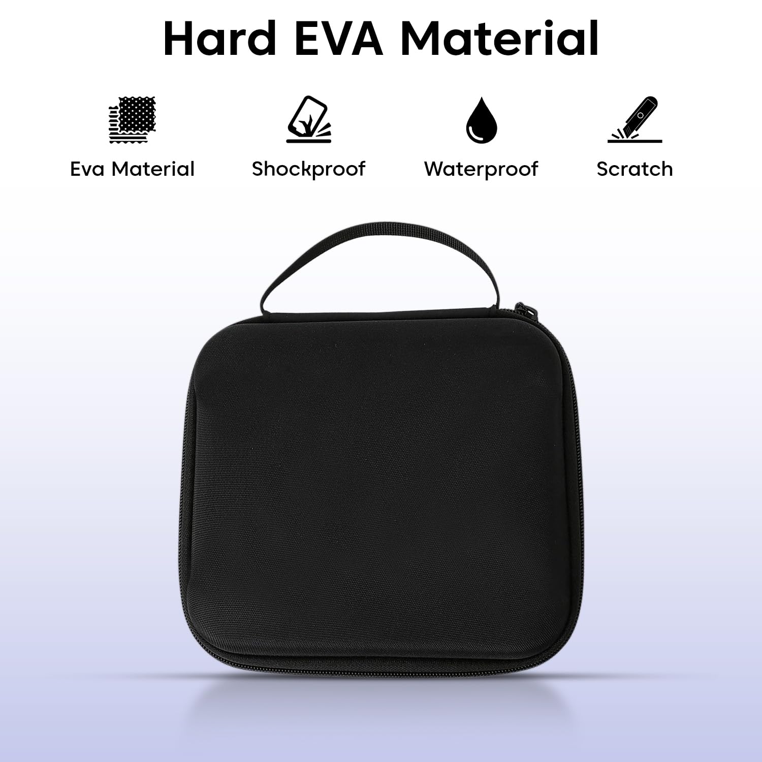 Sounce Hard Shell Nylon Storage Bag for DJI Osmo Mobile 3/4/4 SE – Waterproof & Shockproof Carrying Case with EVA Protection, Secure Elastic Bands &Gimbal Stabilizer & Accessories – Black