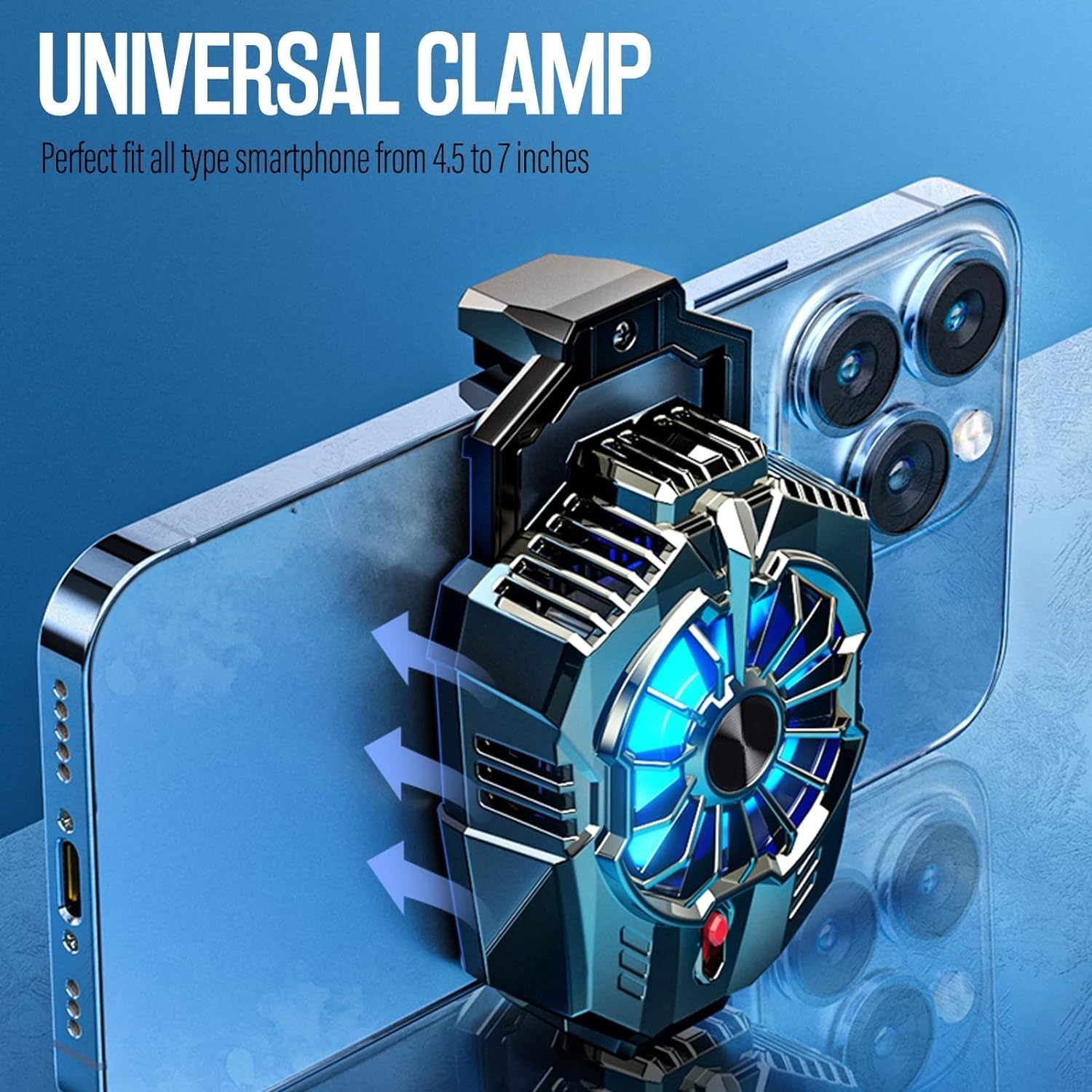 Sounce RGB Phone Cooler Fan – Dual-Speed Gaming Radiator with Semiconductor Cooling for Android & iPhone