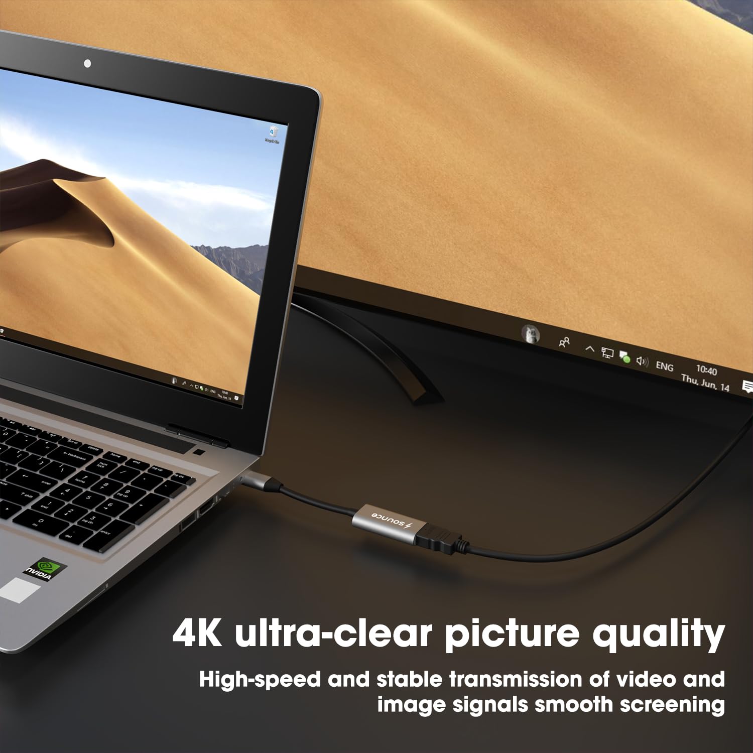 Sounce USB C to HDMI Adapter, Type c to 4K Adapter (Thunderbolt 3 Compatible) with Video Audio Output for MacBook pro laptops, Compatible with All Smartphones and Tablet (Black) (UCTHDAP)