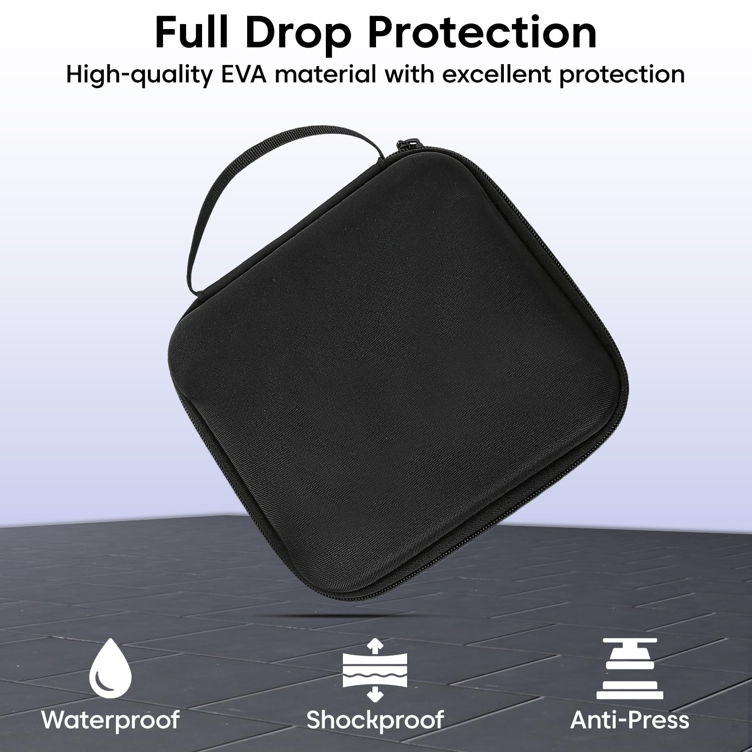 Sounce Hard Shell Nylon Storage Bag for DJI Osmo Mobile 3/4/4 SE – Waterproof & Shockproof Carrying Case with EVA Protection, Secure Elastic Bands &Gimbal Stabilizer & Accessories – Black