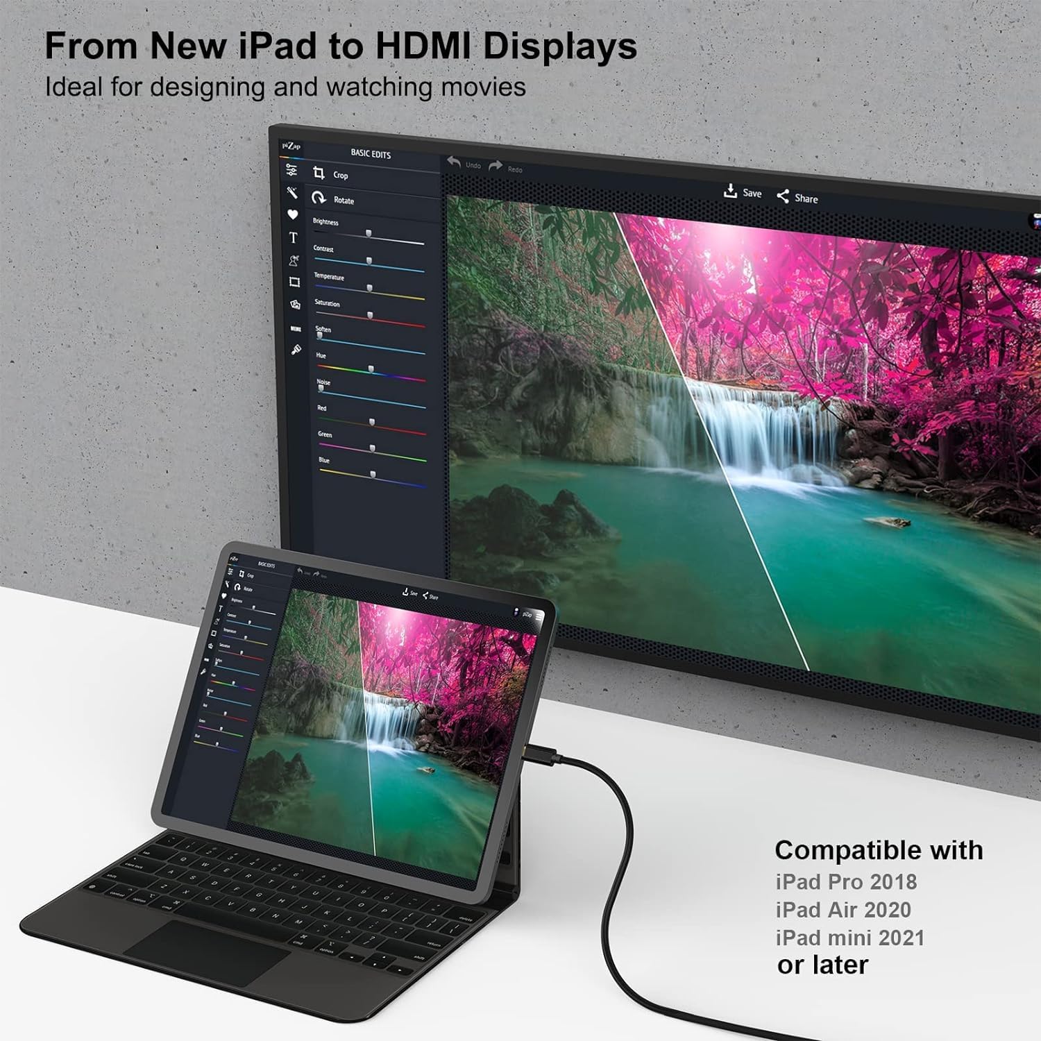Sounce USB Type C to HDMI Cable with 4K@30Hz, 2K@144Hz Resolution, 48Gbps Ultra High Speed Cord for Laptop, MacBook Pro/Air, Ps5, Chromebook, TV, iPad & Tab 1.8 Meter (6FT) - Black