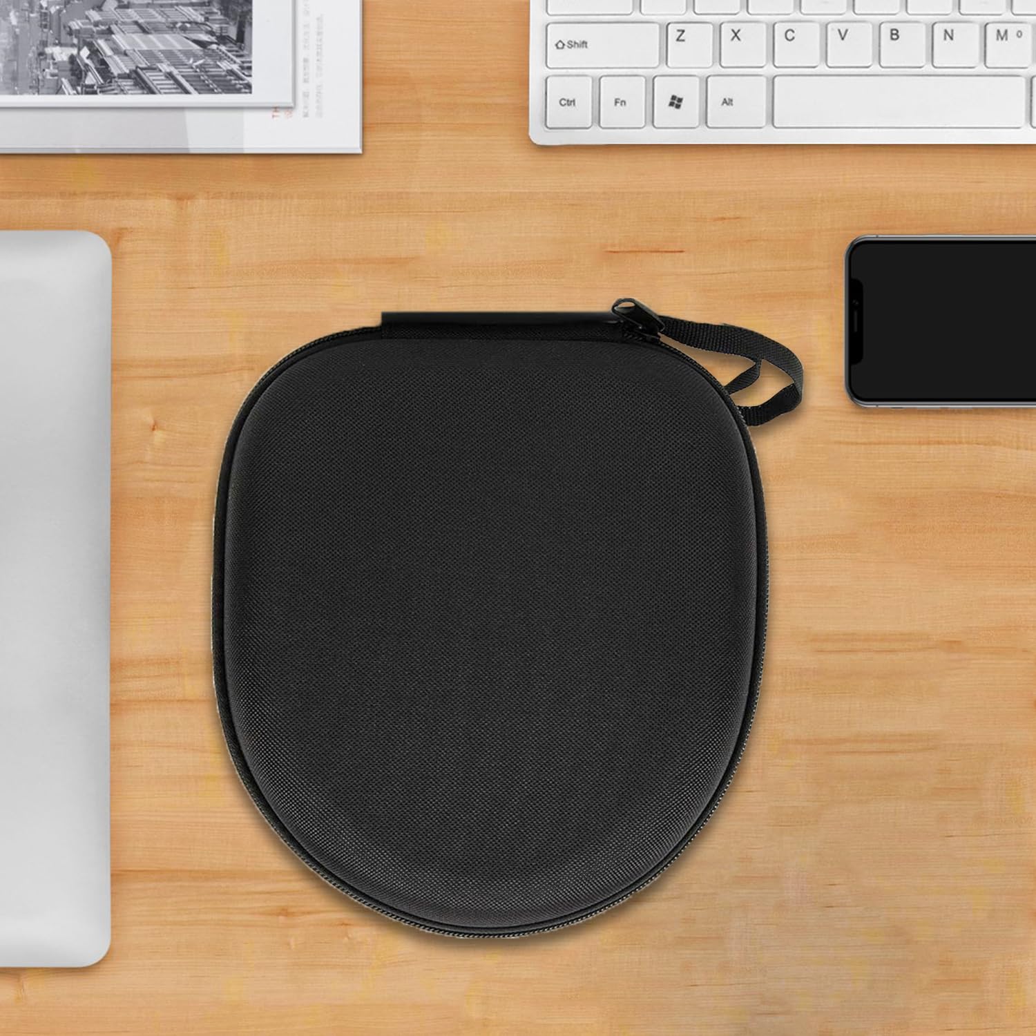 Sounce Headphone Case for Boat Rockerz 450, 480, 480 w/RGB, 450 Pro, 425, 410, 370, ZEBRONICS Thunder, Sony WH-CH520, MDR-ZX310AP, JBL Tune 510BT Hard EVA Shell Travel Pouch (Black)