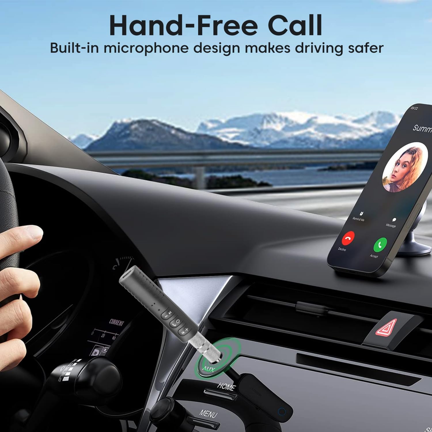 Sounce Bluetooth 5.0 Receiver for Car Bluetooth AUX Adapter, (3.5mm BT Kit) (BT Kit + Aux)