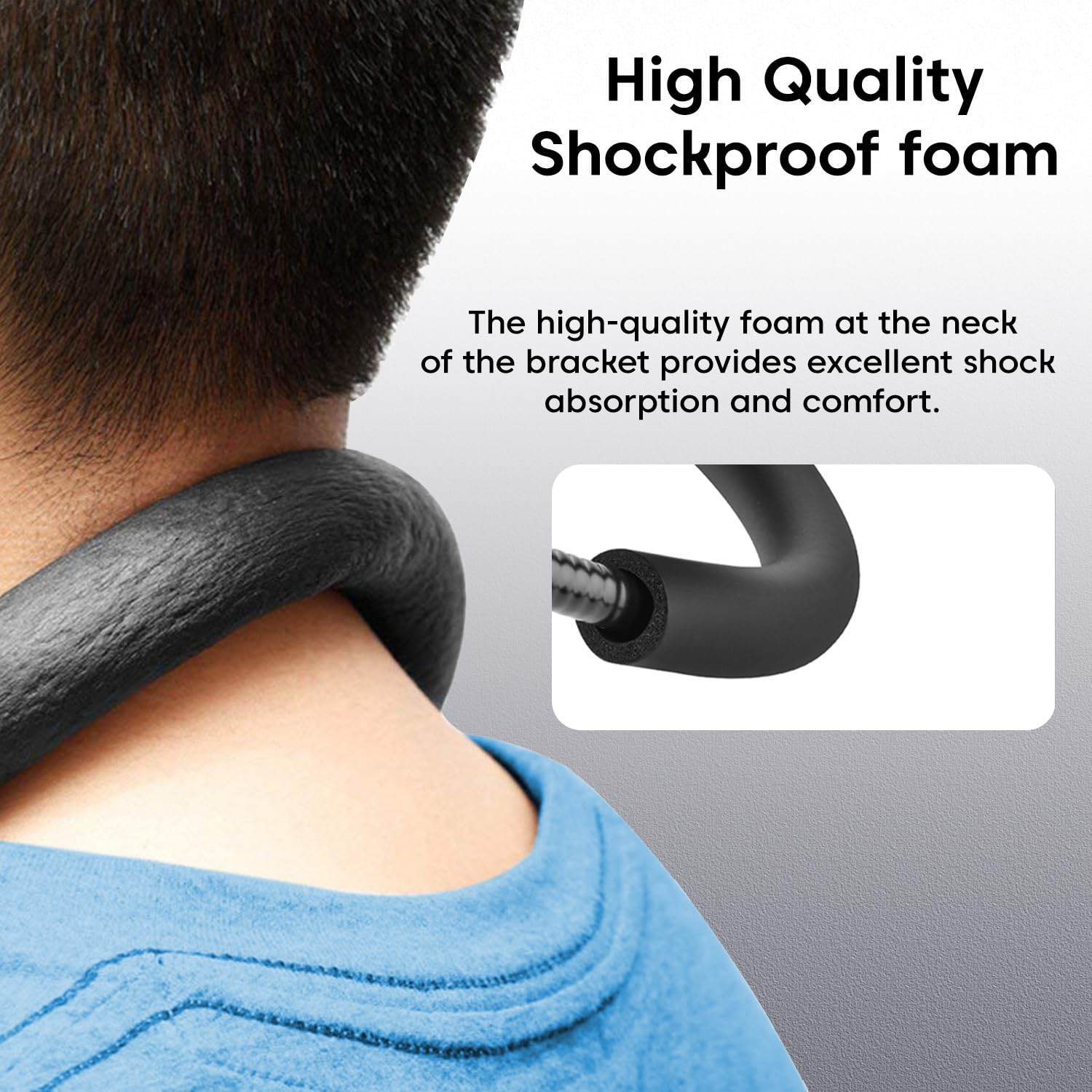 Sounce Lazy Neck Phone Holder Neck Hanging Mobile Cell Phone Stand 360 Rotating Flexible Long Arms Stand Clip Holder Compatibl with 4-7 Inches Smatphones - Black