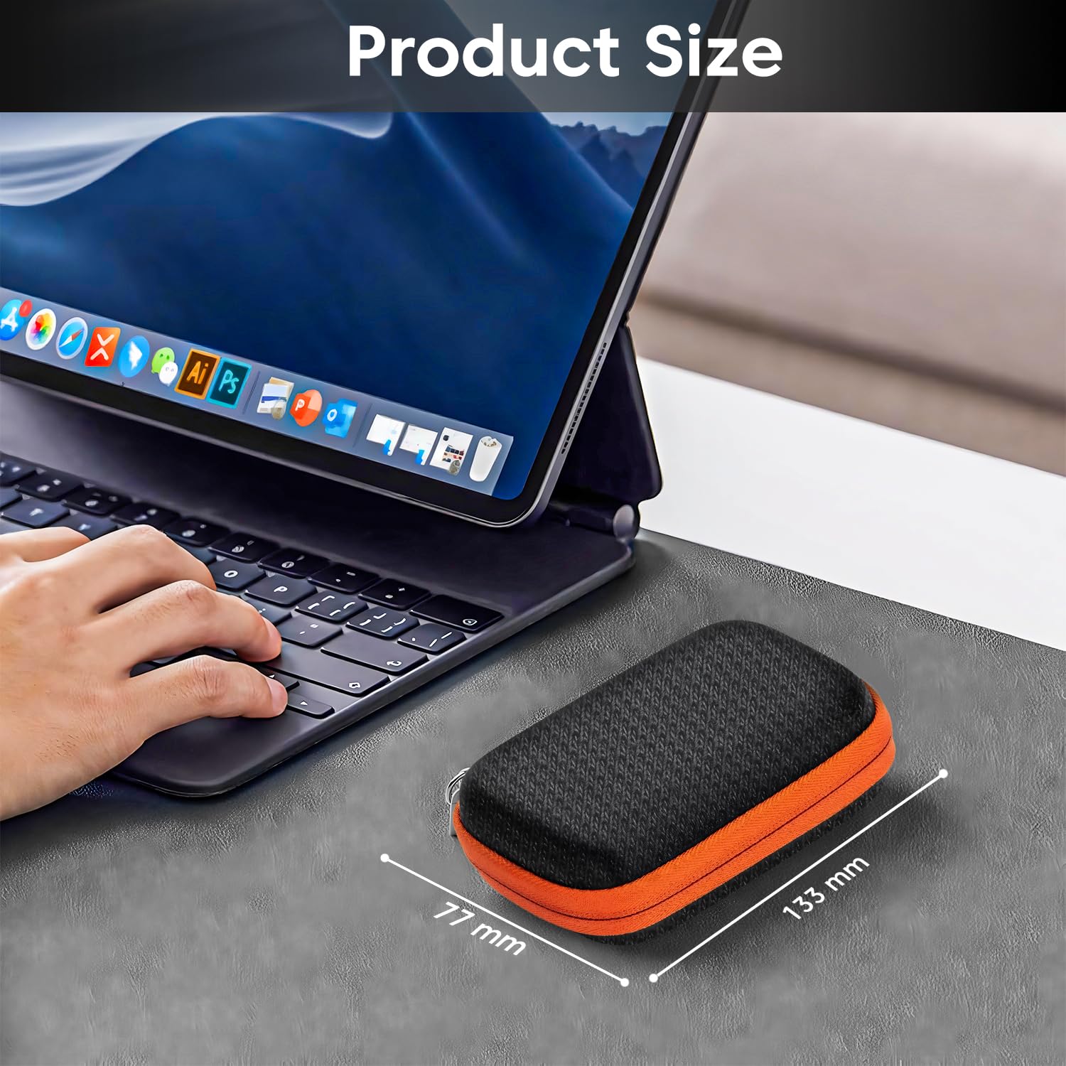 Sounce Protective Travel Case for SanDisk Extreme Pro/Extreme Portable SSD, Compatible with 500GB to 2TB External Drives, Compact Storage Cover Bag (SSD Not Included), Black