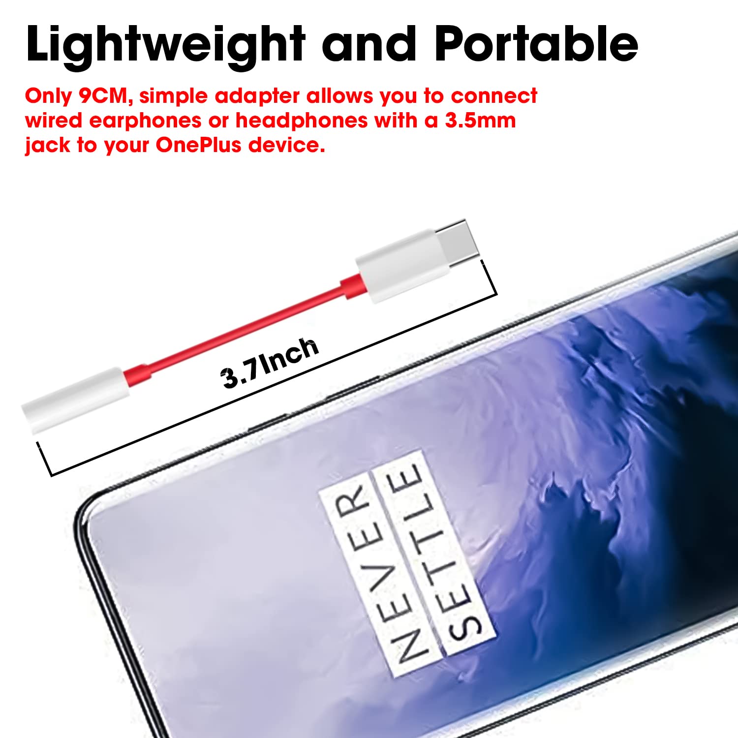 Sounce Type-C to 3.5mm Audio Adapter | Noise-Canceling Jack Converter for OnePlus 8T/8/7/7 Pro/6/6T & All Pro Devices (Pack of 1)