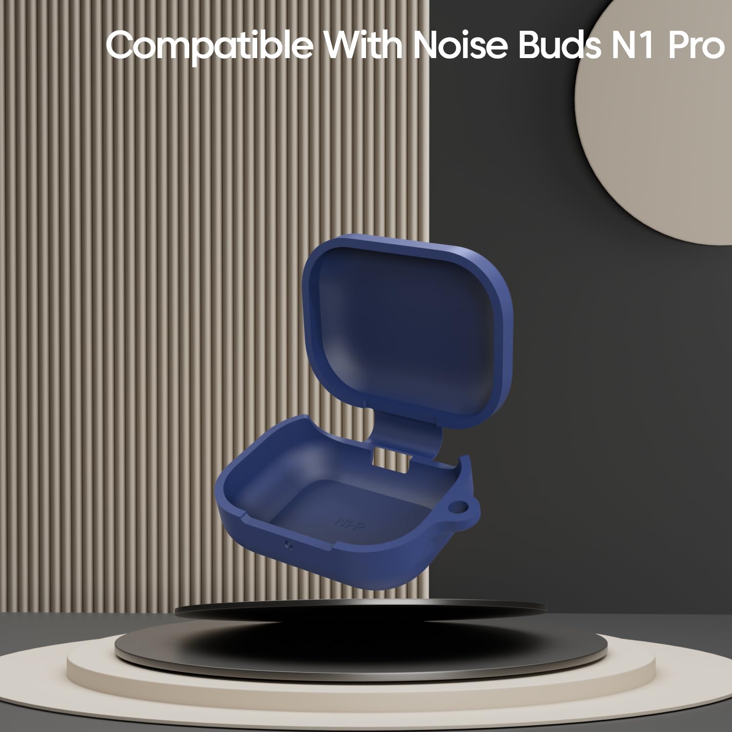 Sounce Silicone Case Cover for Noise Buds N1 Pro, Portable Non-Slip Grip & Scratch-Resistant Protector with Carabiner Clip Full Protection Water Resistant, Shockproof Cover - Blue