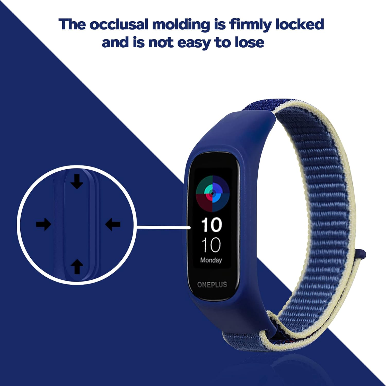 Sounce Blue Nylon Adjustable Band Strap Compatible for Oneplus Smart Band & Oppo Smart Band