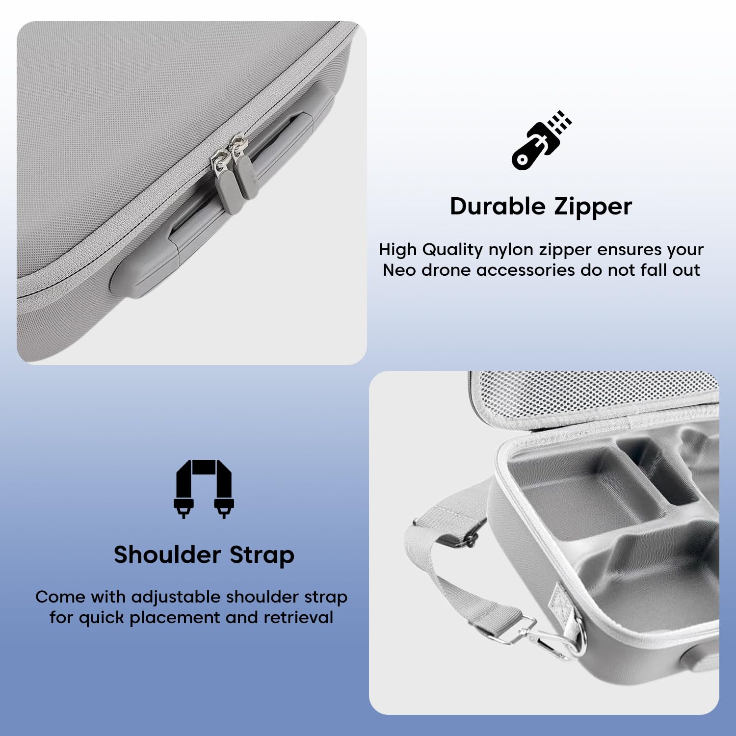 Sounce Hard Shell Carrying Case for DJI Mini 4 Pro – Compact Storage Bag for DJI Mini 4 Pro Drone, RC 2 Controller, Batteries, Charger, and Accessories – Portable Travel Case, Grey