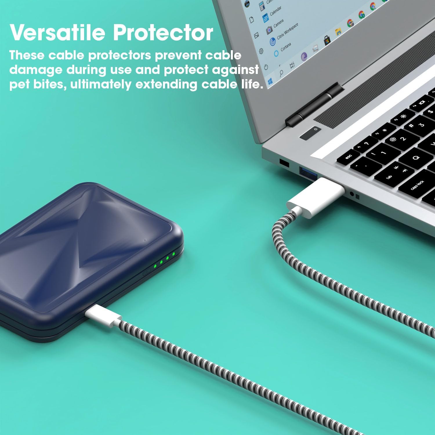 Sounce Ultimate Cable Protector | Spiral Triple Colour 1.5 Meter / 150 cm | Plastic Cord Wire Charger Winder for iPhone and Android Charging Cables (Pack of 3)