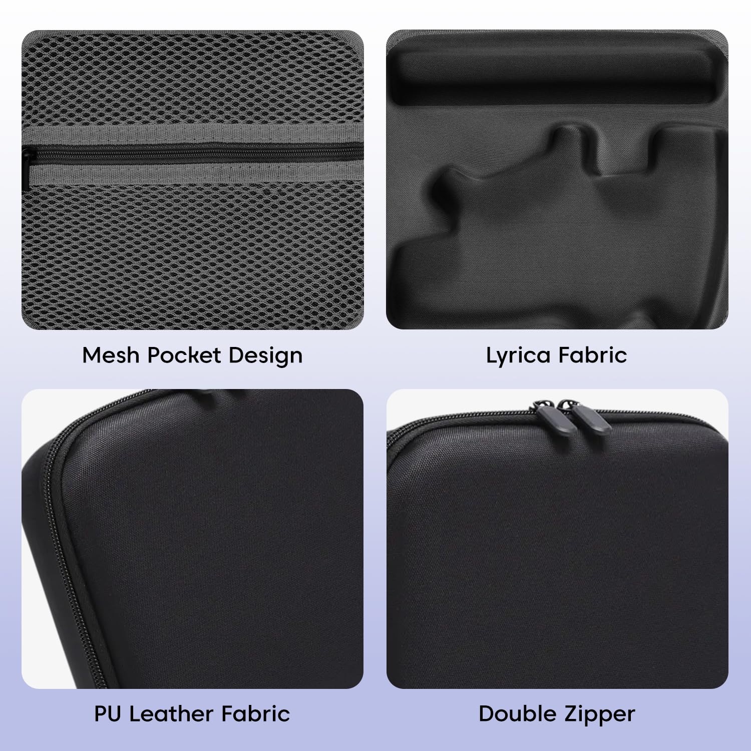 Sounce Hard Shell Nylon Storage Bag for DJI Osmo Mobile 3/4/4 SE – Waterproof & Shockproof Carrying Case with EVA Protection, Secure Elastic Bands &Gimbal Stabilizer & Accessories – Black