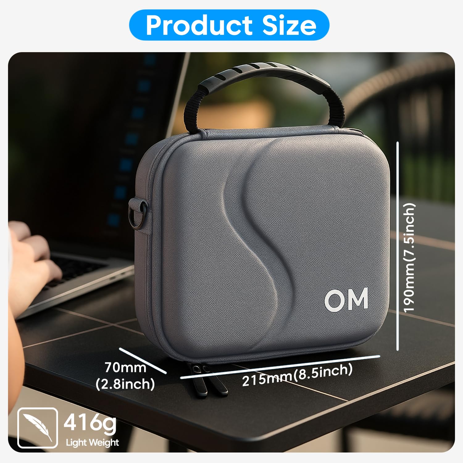 Sounce Osmo Mobile 7P Case Portable PU Shoulder Bag for DJI Osmo Mobile 7/7P & OM 7 Pro Gimbal Stabilizer, Waterproof Travel Carrying Case with Accessory Storage & Adjustable Strap