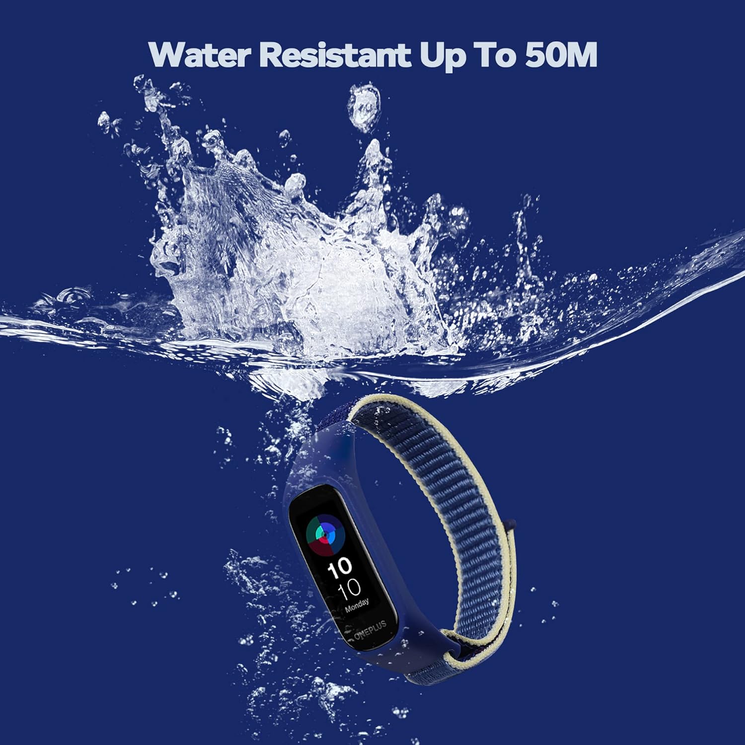 Sounce Blue Nylon Adjustable Band Strap Compatible for Oneplus Smart Band & Oppo Smart Band