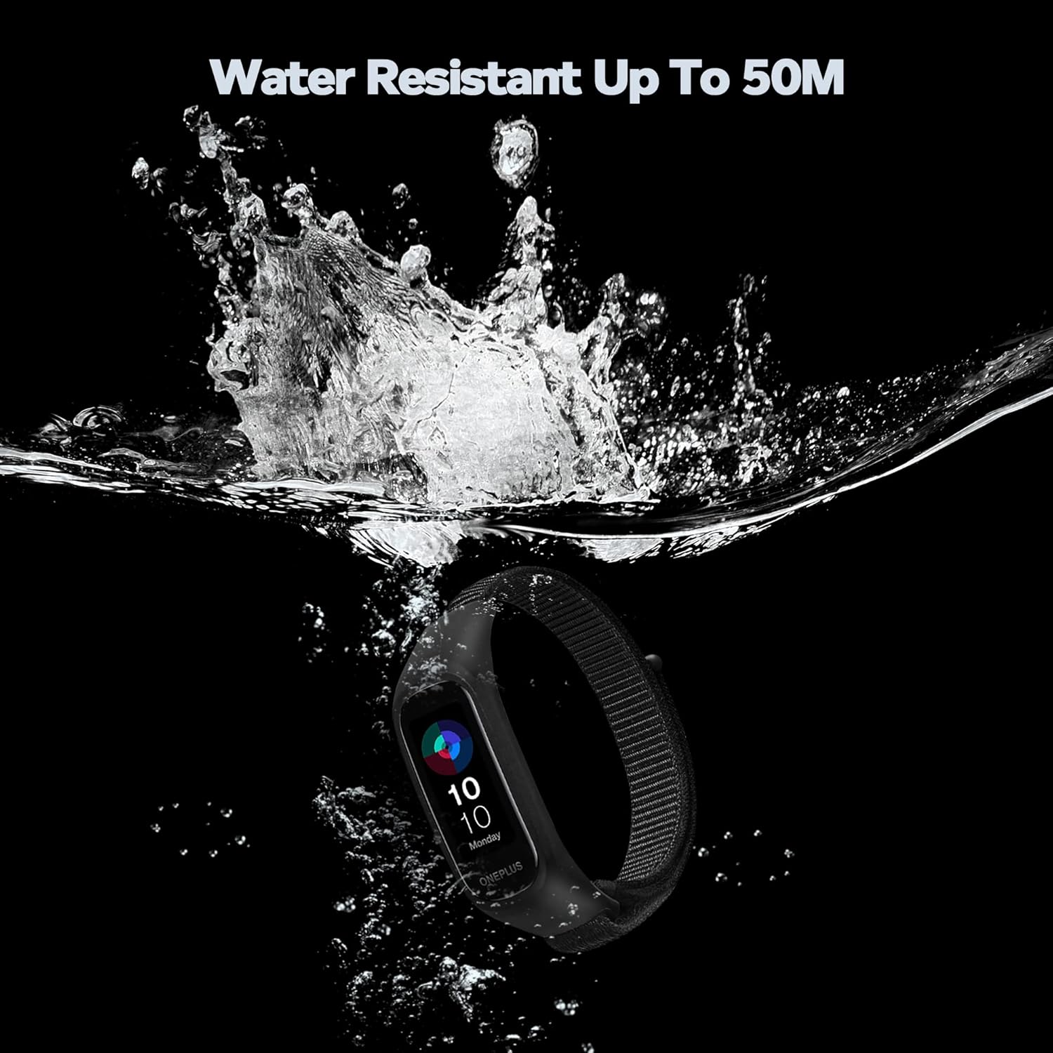 Sounce Black Nylon Adjustable Band Strap Compatible for Oneplus Smart Band & Oppo Smart Band
