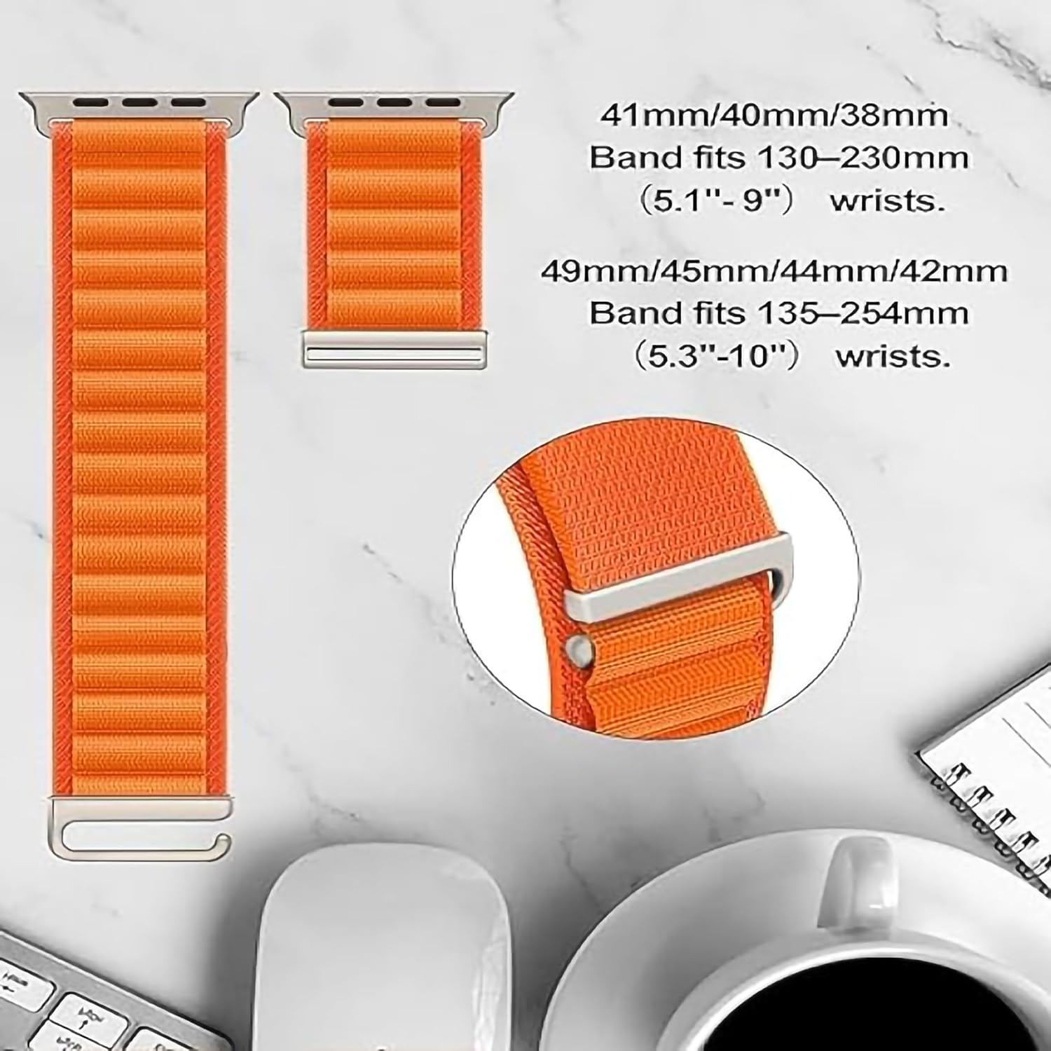 Sounce Trail Loop Nylon Strap with G-Hook Band for iWatch 49mm 45mm 44mm 42mm, Sport Bracelet for Men & Women, Soft Stretchy Bands for iWatch Ultra/Ultra 2 Series 8 7 6 5 4 3 2 1 SE - Set of 4