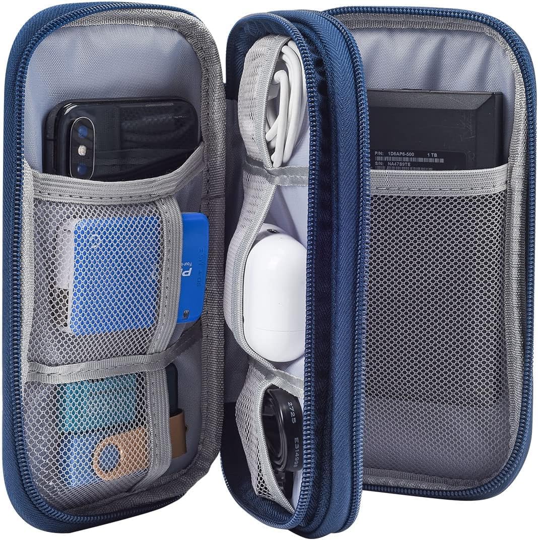 Portable Travel Cable Organizer Bag - USB Charger Case With Zipper, Oxford Nylon